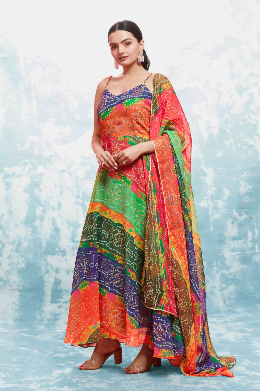 ClothsVilla Multi-Colored Georgette Top with Printed Work - Fully Stitched Ready to Wear - view 2