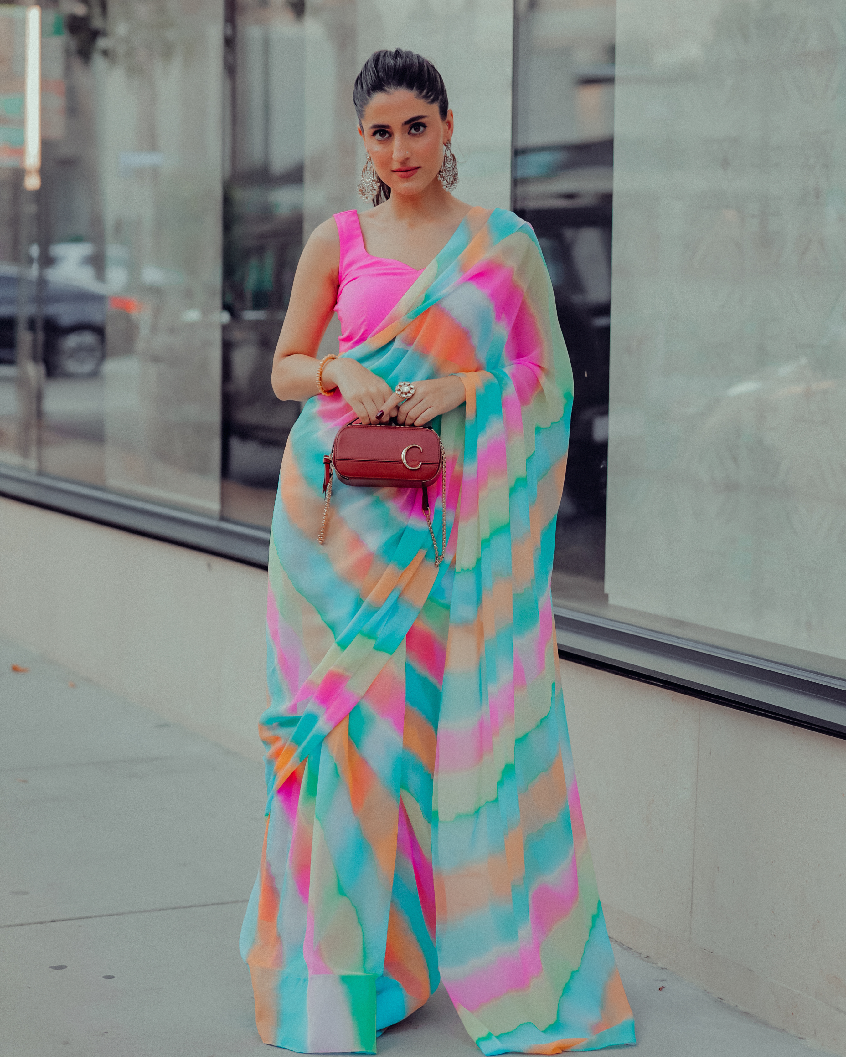 Aachho Jazzy Mix Leheriya Pure Chiffon Saree – Women's - view 2