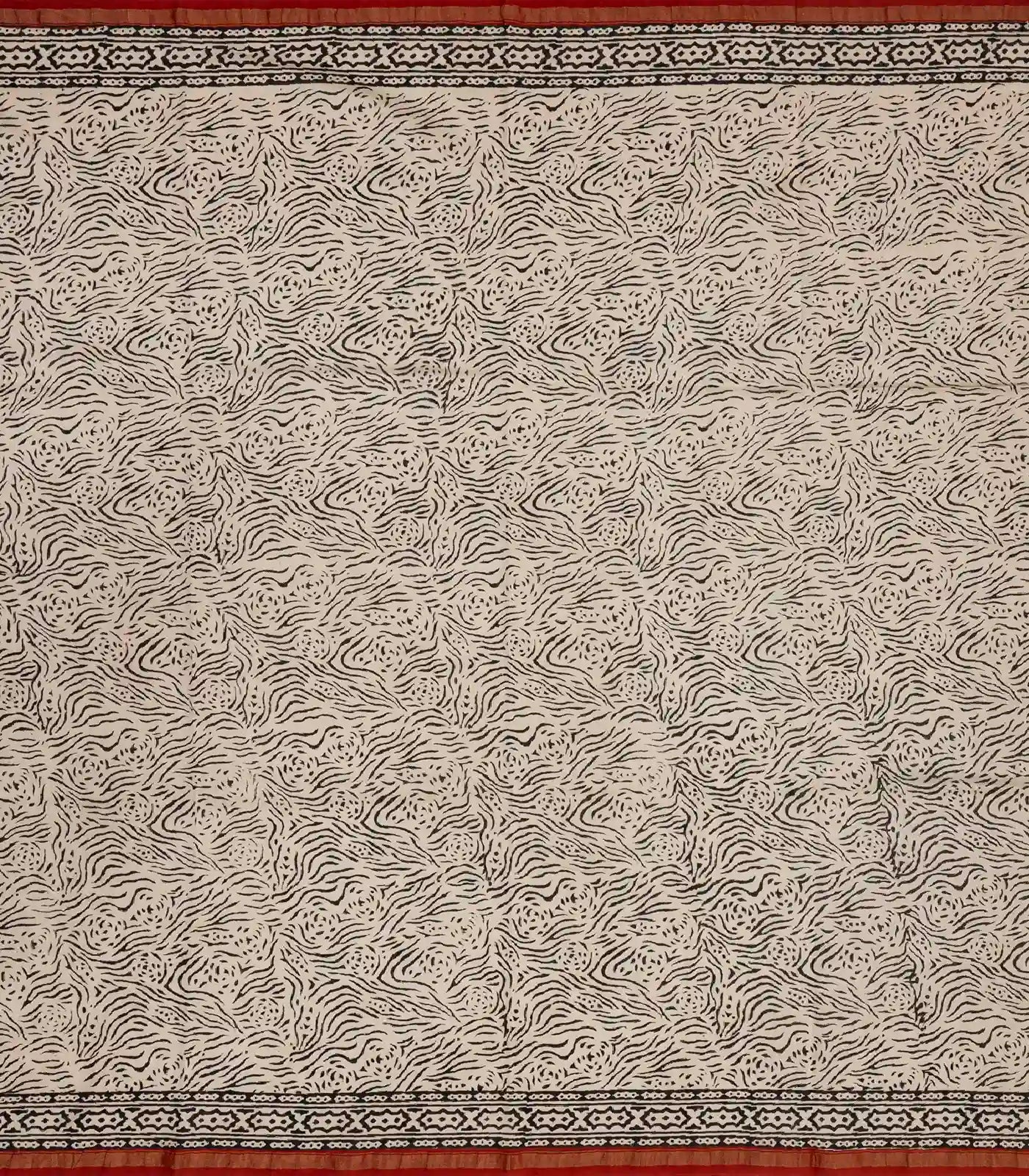 RmKV Crimson Handloom Chanderi Cotton Saree With Printed Floral Bud Motifs - view 4