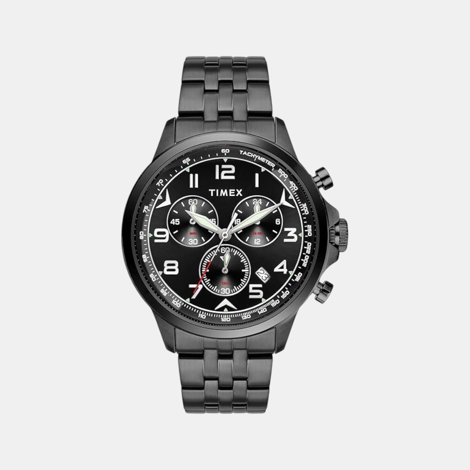 Timex E Class Men Quartz Black Dial Chronograph Stainless Steel Watch TWEG25103