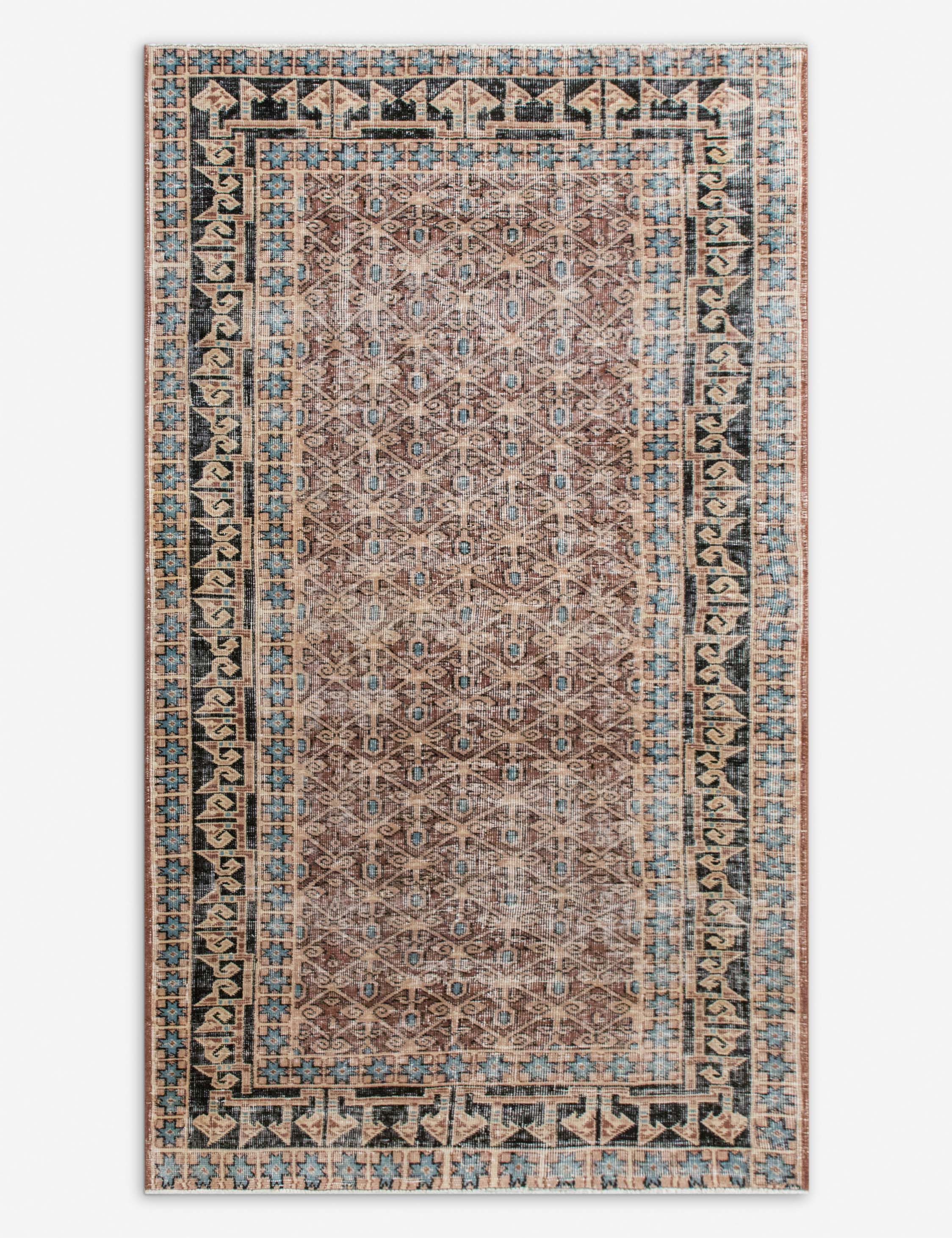 Lulu and Georgia Vintage Turkish Hand-Knotted Wool Rug No. 549, 4' x 6'9"