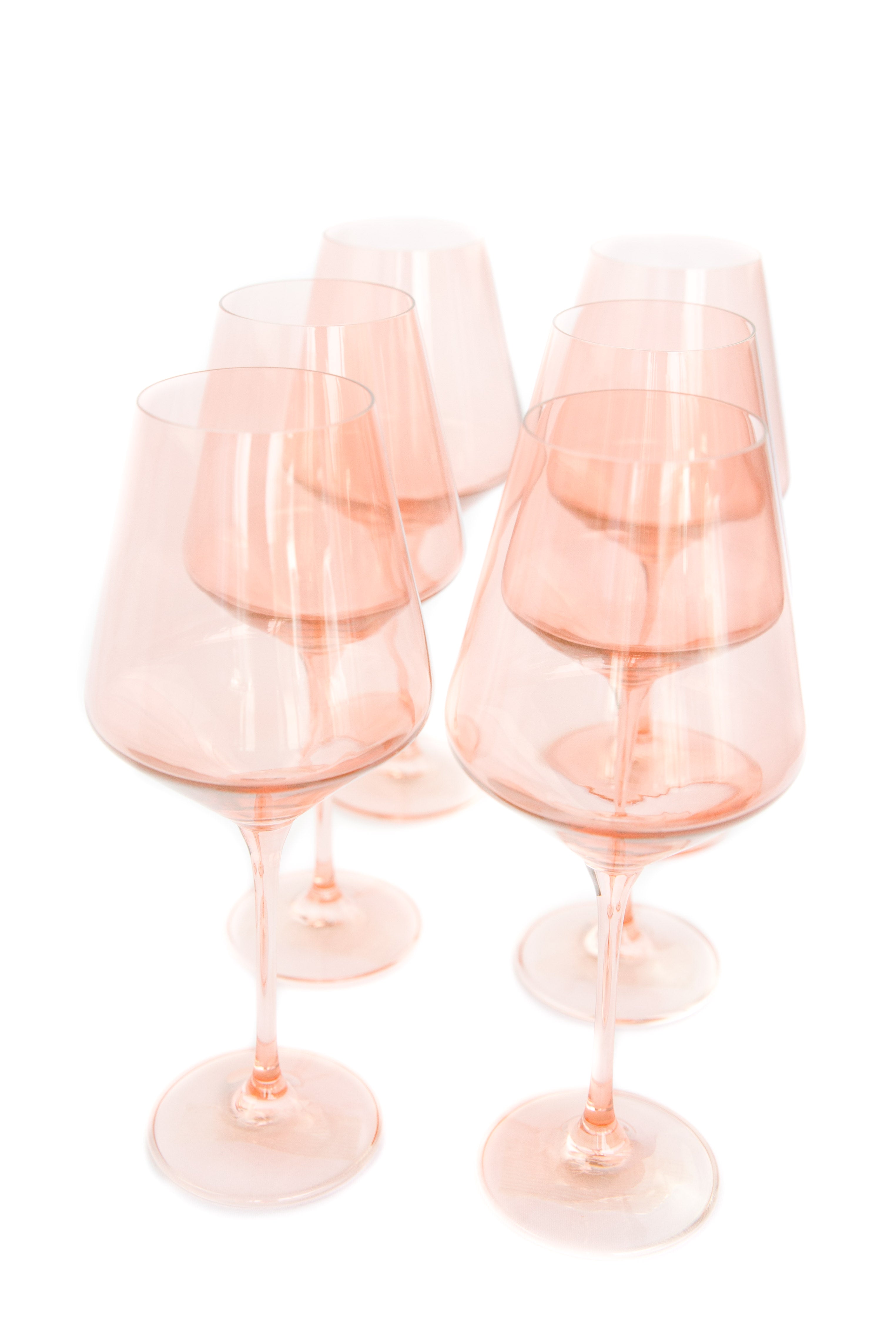 Estelle Colored Glass Estelle Colored Wine Stemware - Set of 6 {Blush Pink} - view 8