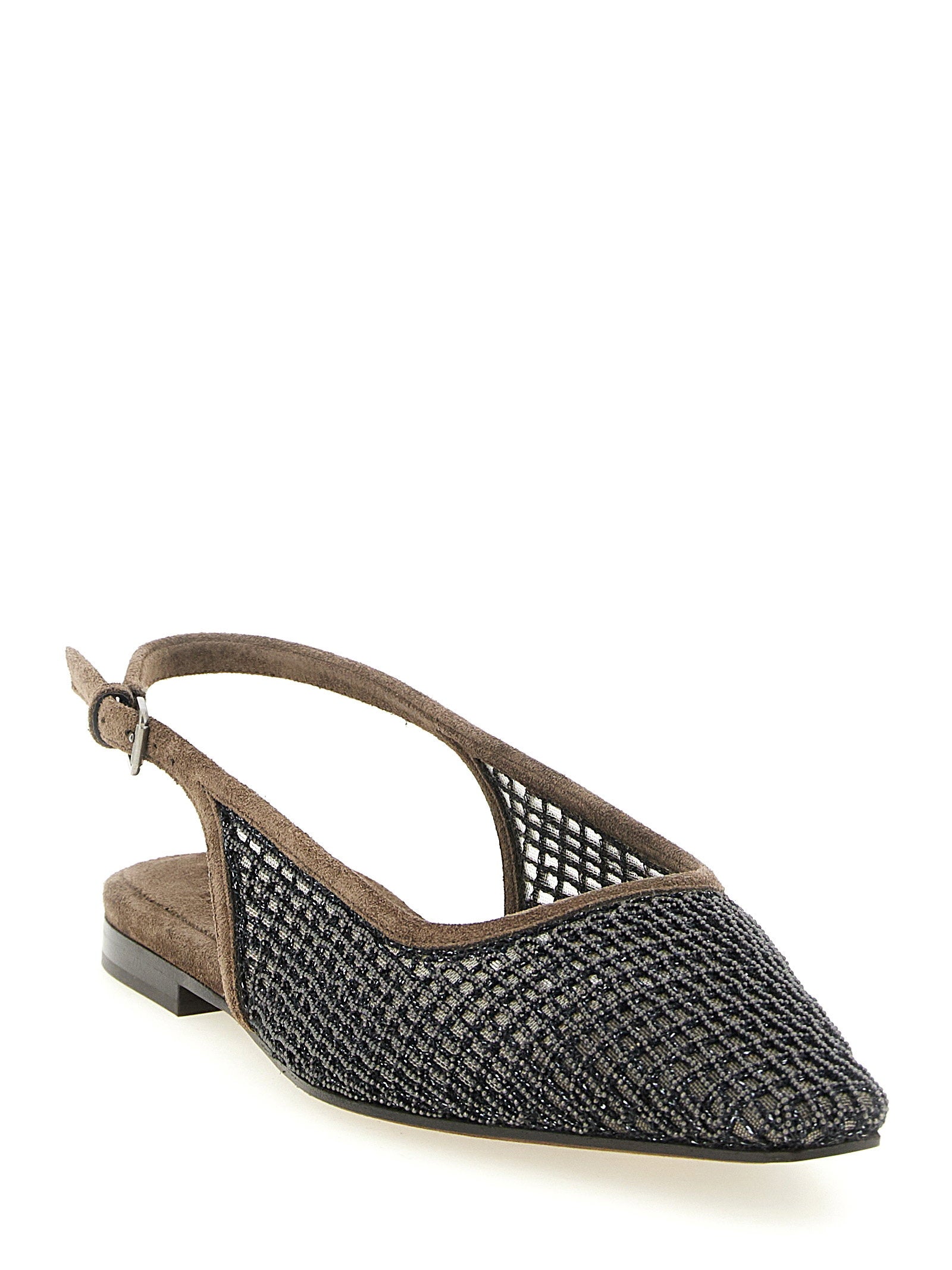 Brunello Cucinelli Precious Net Embroidery Slingback - view 2
