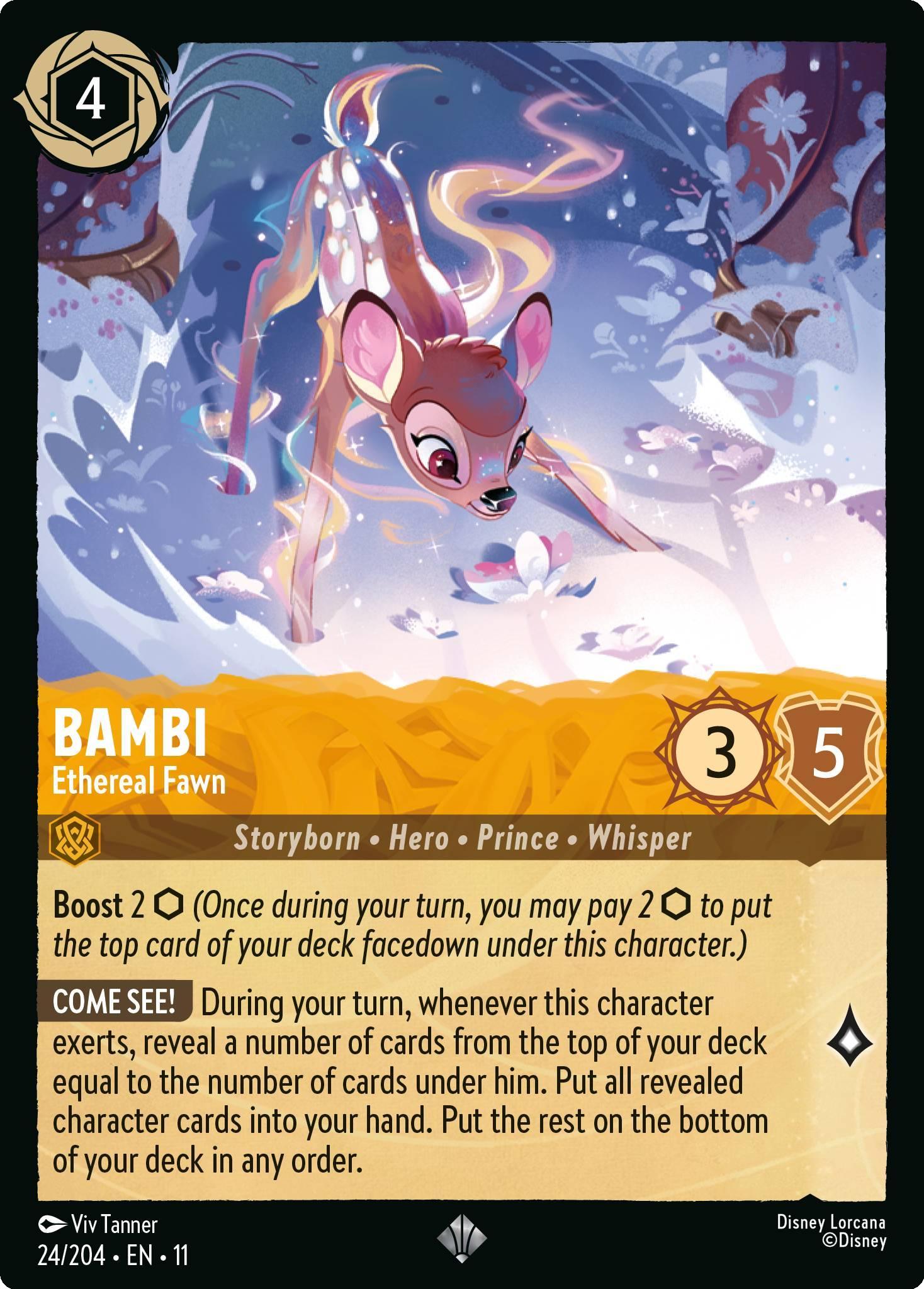 204 winterspell non-foil – Lorcana Bambi - Ethereal Fawn - 24/204 [Winterspell] [Non-Foil]