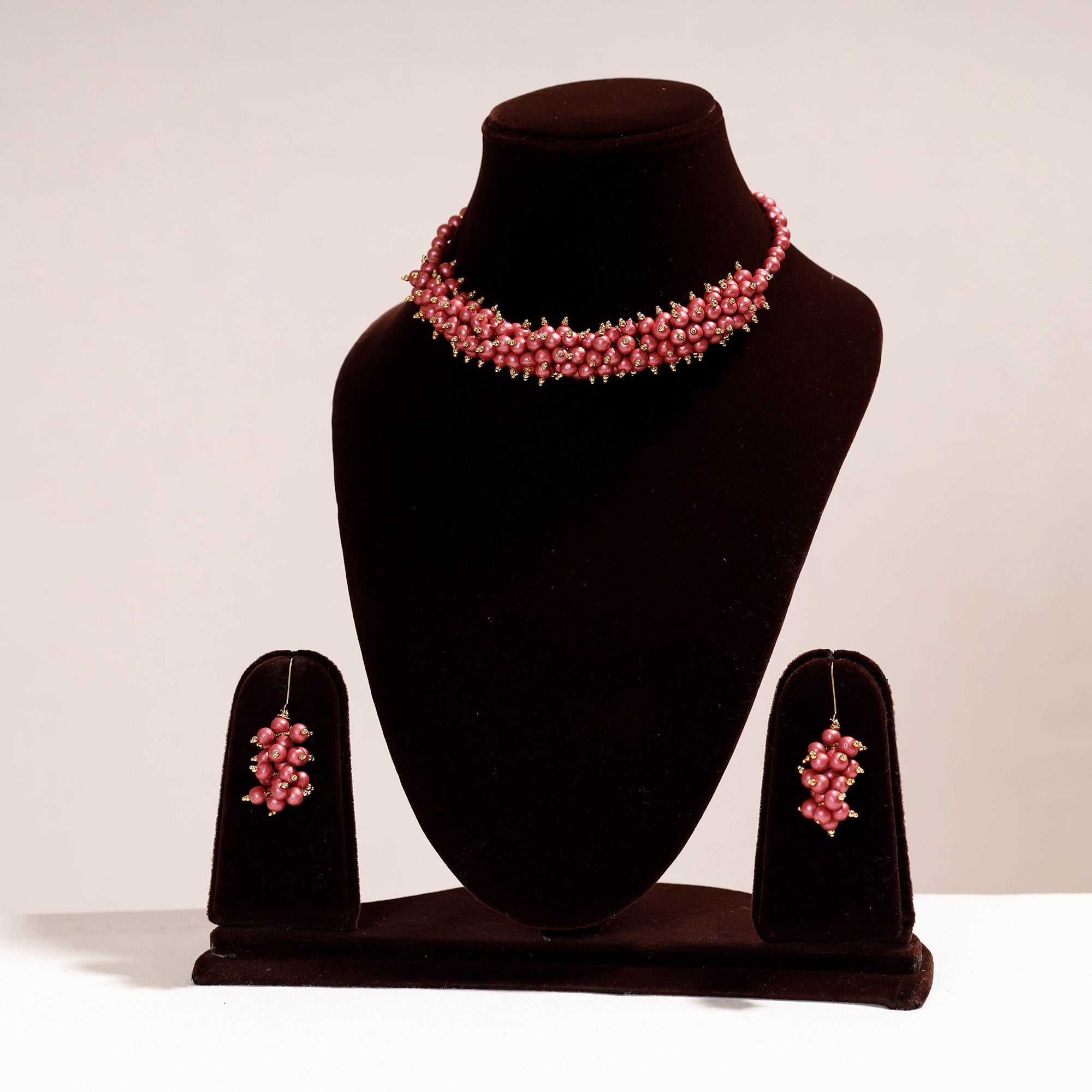 KHUSHBASH - HAPPY LOOM OF EAST Bishnupur Handpainted Terracotta Necklace Set