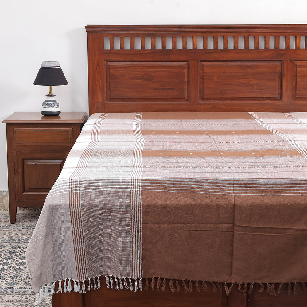 KACHCHH JI CHHAAP Brown - Kutch Weaving Handloom Cotton Single Bed Cover (91 x 60 in)