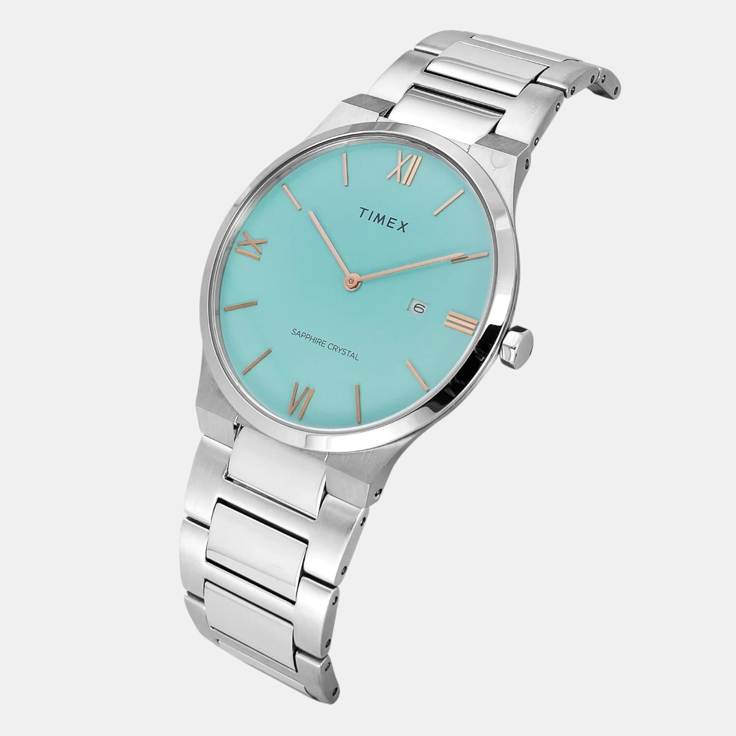 Timex Fashion Men Quartz Blue Dial Analog Stainless Steel Watch TWEG23604 - view 2