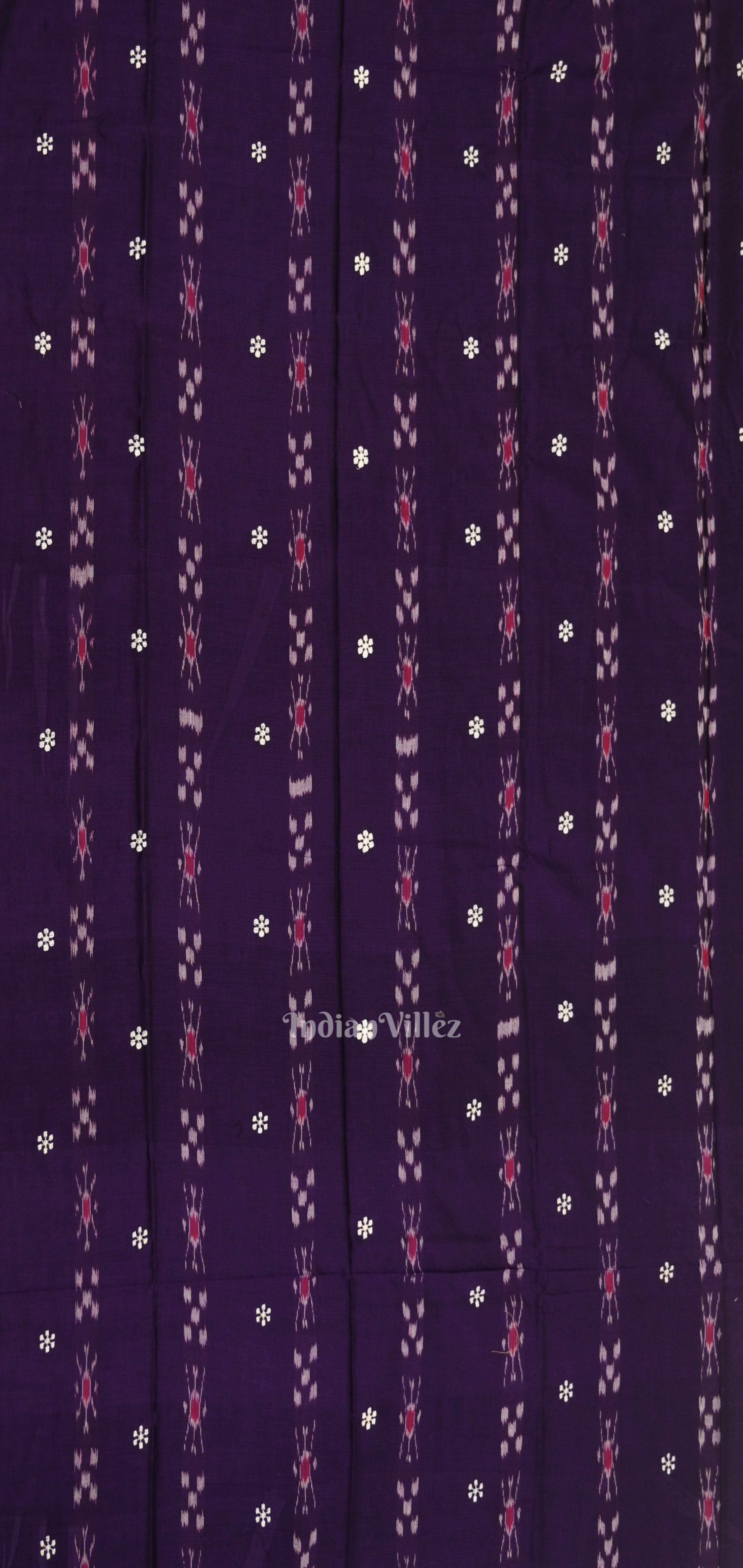 IndianVillèz Purple Pink Flower Buti Odisha Ikat Sambalpuri Dress Set & Dupatta - view 2