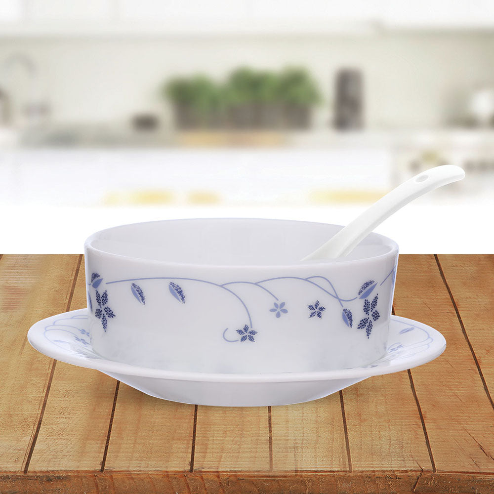 My Borosil Larah by Borosil Flora Soup Bowl w Saucer Set