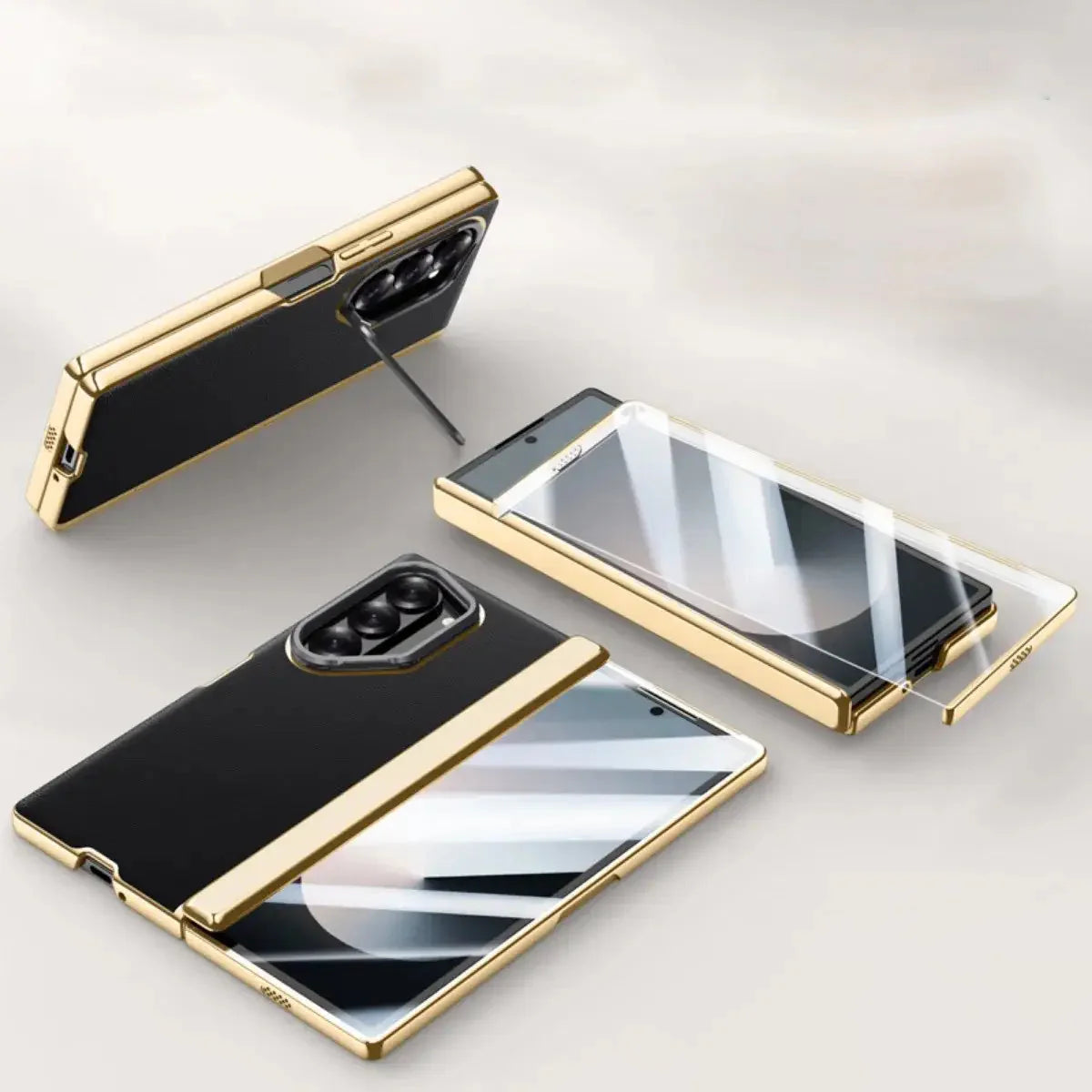 Million Cases Galaxy Z Fold6 Prestigious Alloy Bracket Leather Case