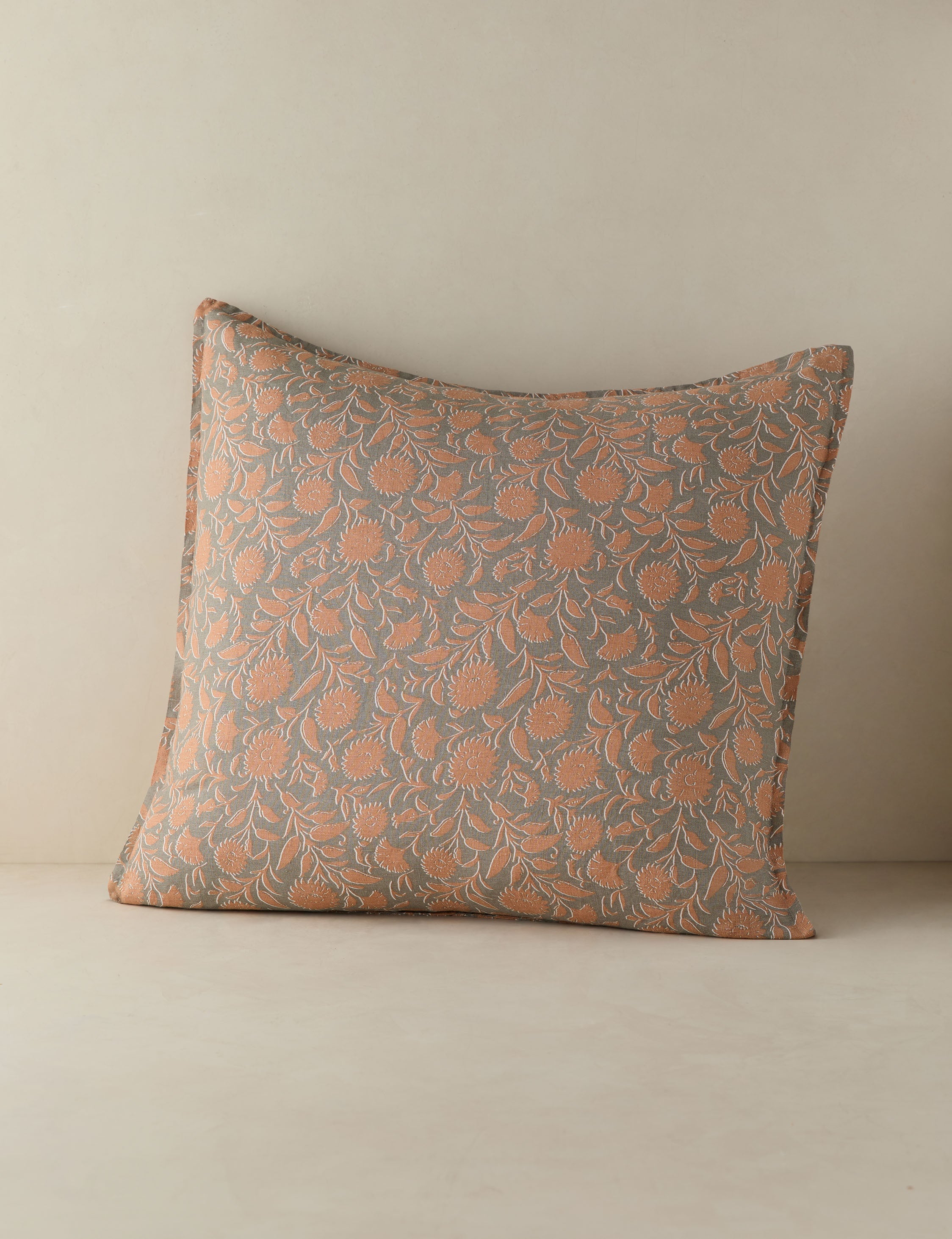 Lulu and Georgia Fransen Linen Cotton Sham – Blush and Jade - view 2