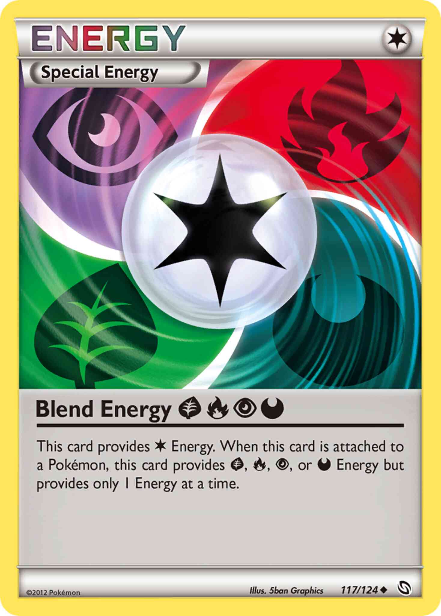 Pokémon Blend Energy GrassFirePsychicDarkness - 117/124 - Uncommon [bw6-117] [Reverse Holo]