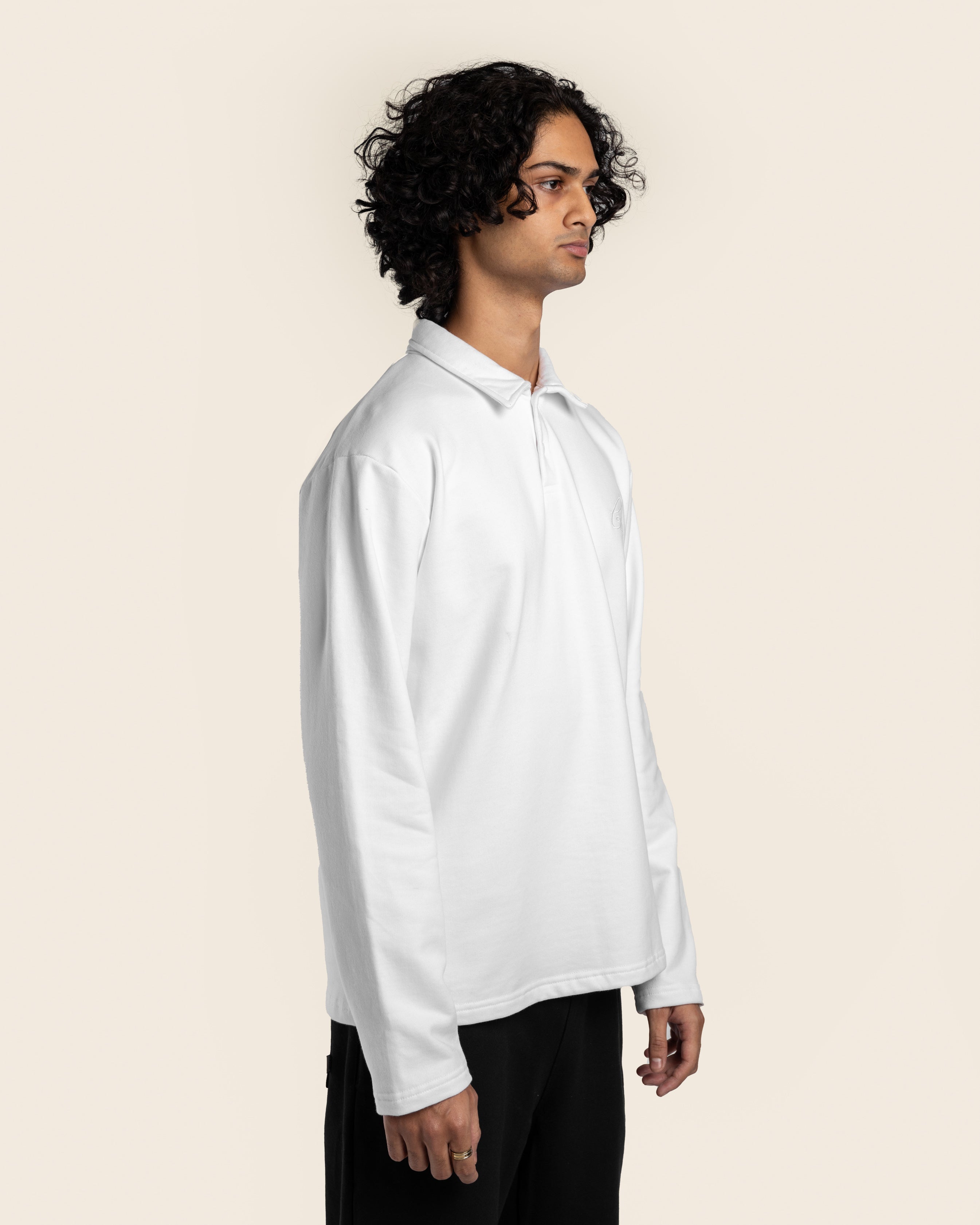 MNST GEAR Collared Polo In Santorini – White