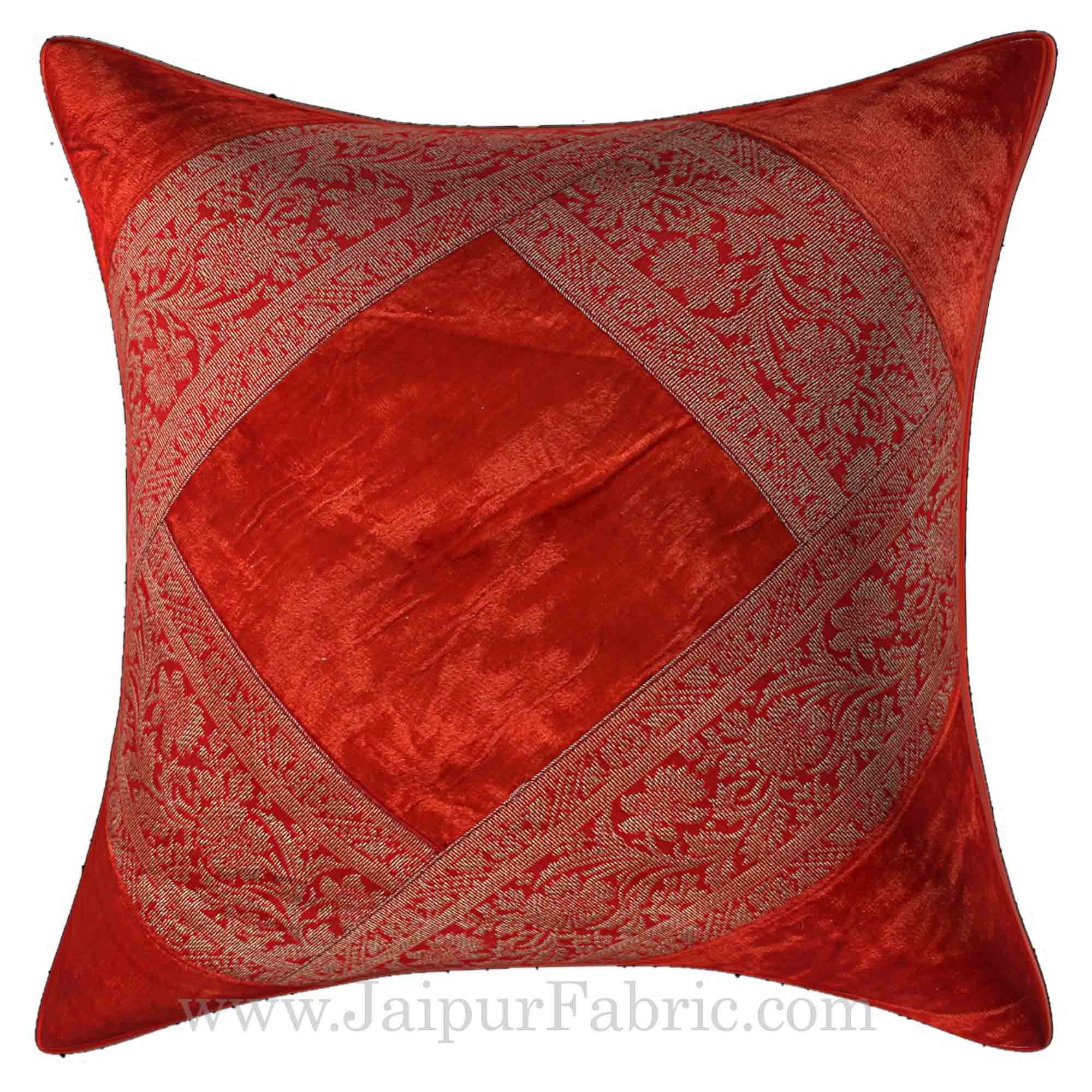 JaipurFabric® Dark Maroon Color Velvet Cushion Cover - view 3
