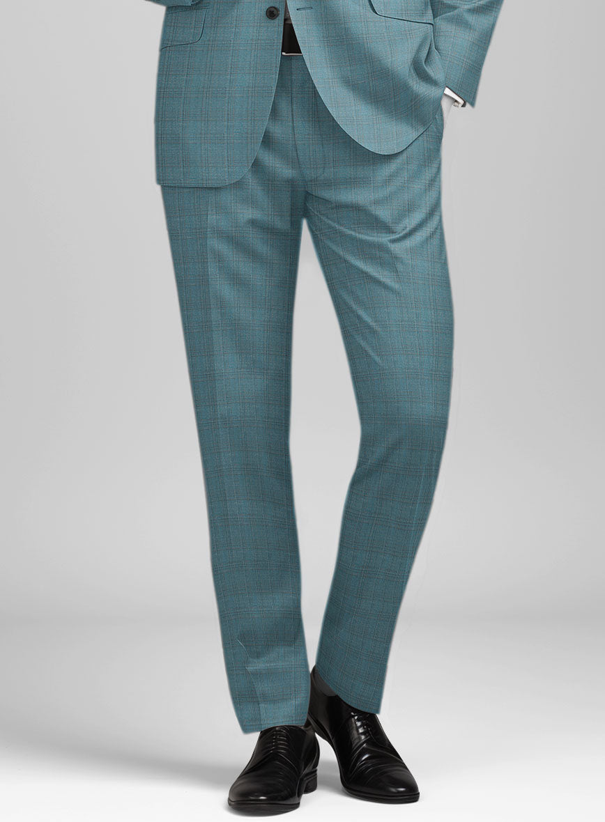 StudioSuits Napolean Gisde Glen Light Blue Wool Suit - view 5