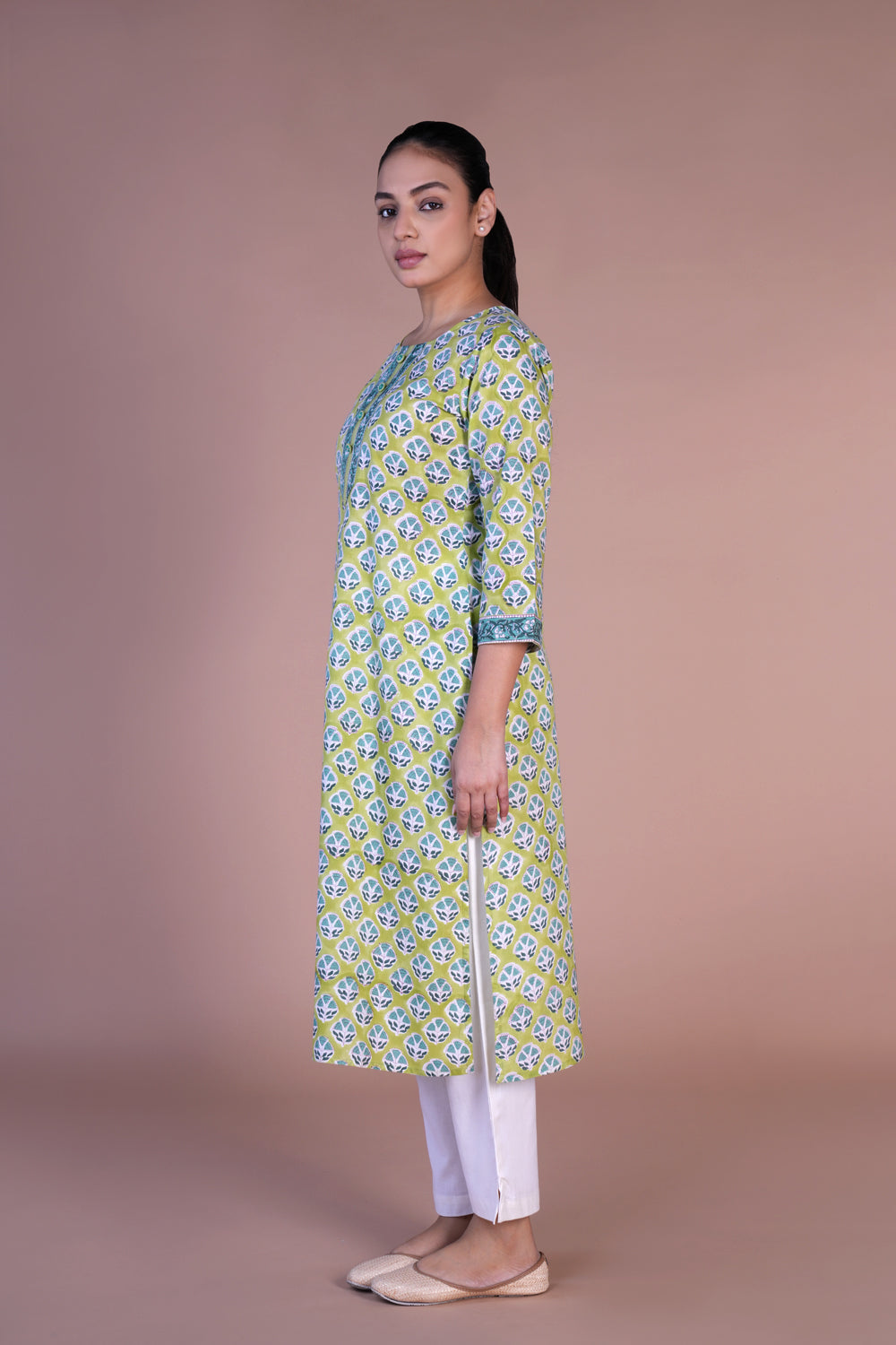 Kalanjali Ethnics Handblock printed cotton kurti - view 3