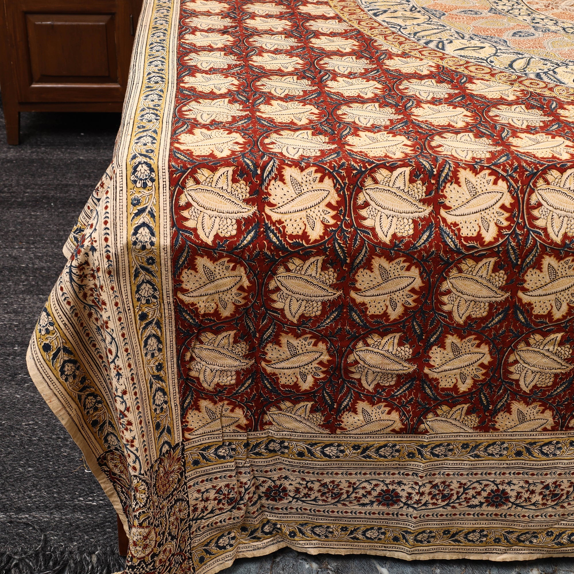 SOUTH KARGHA Block Print Cotton Double Kalamkari Bed Sheet Set 50 - view 3