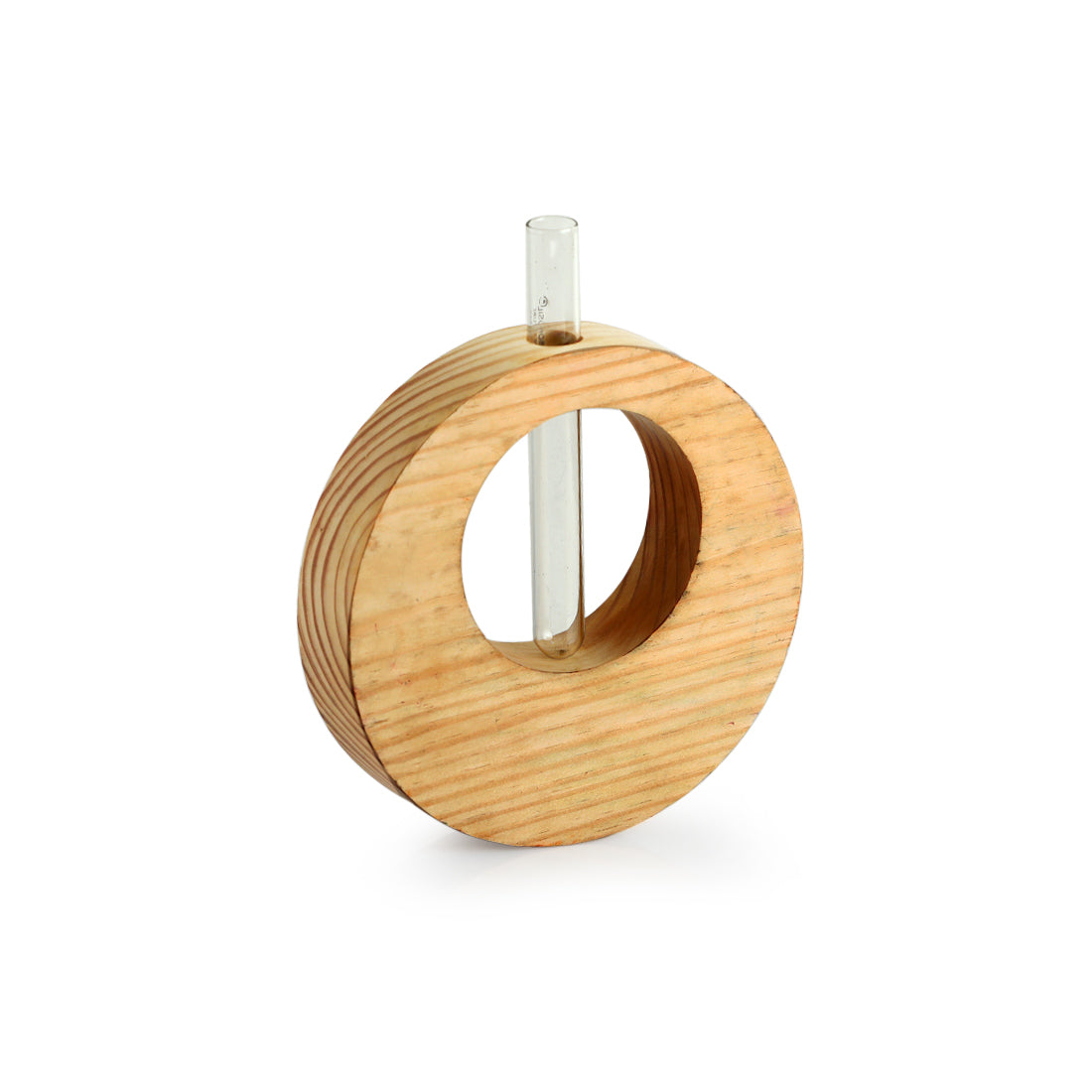 EXCLUSIVELANE 'Pine Ring Glass Garden' Test Tube Table Planter/Vase (9 Inch, Light Brown) - view 3