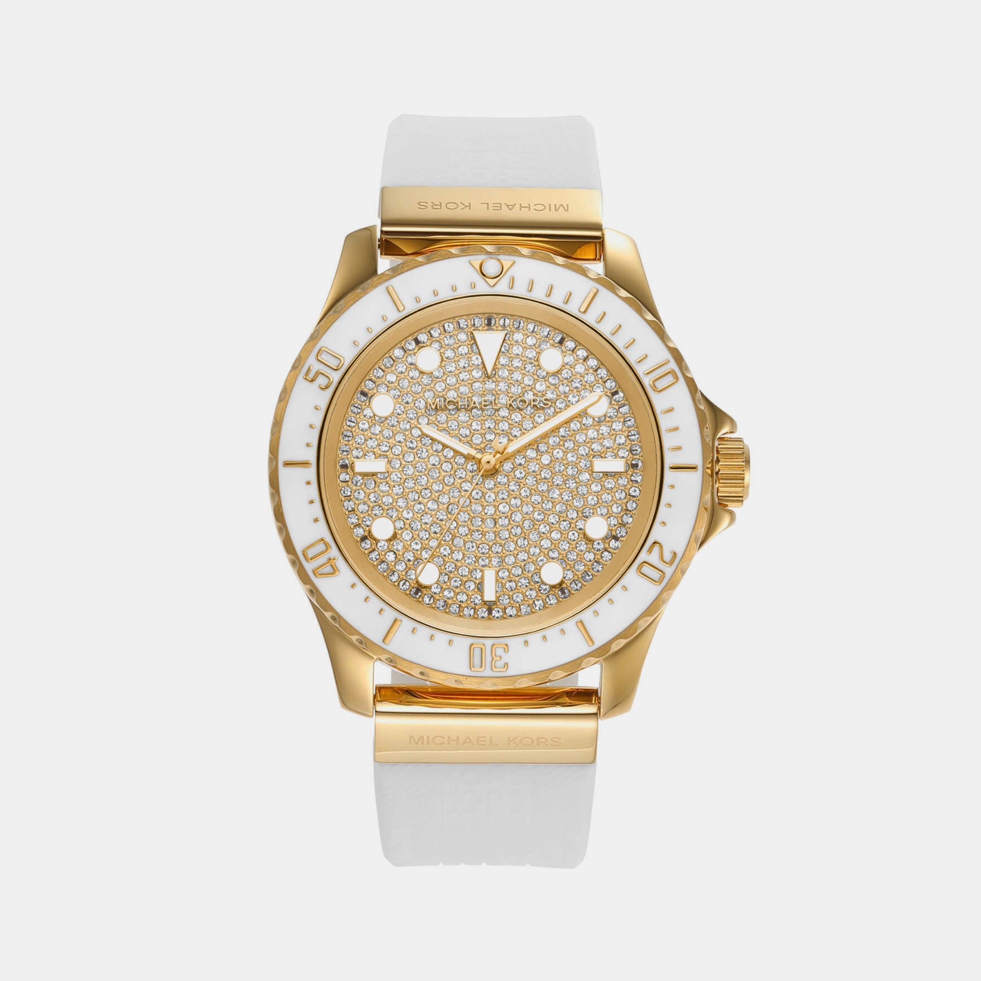 Michael Kors Everest Women Quartz Gold Dial Analog Silicone Watch MK7357
