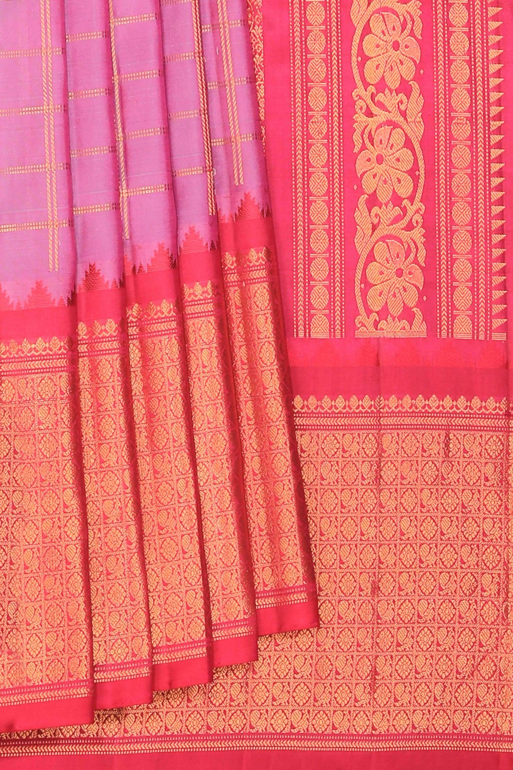Kalanjali Gadwal Silk Purple Saree – Women's