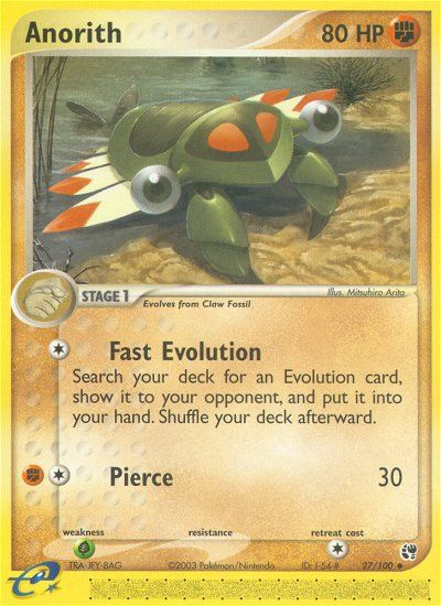 Uncommon ex2-27 reverse – Pokémon Anorith - 27/100 - Uncommon [ex2-27] [Reverse Holo] - Anorith - 27/100 - Uncommon