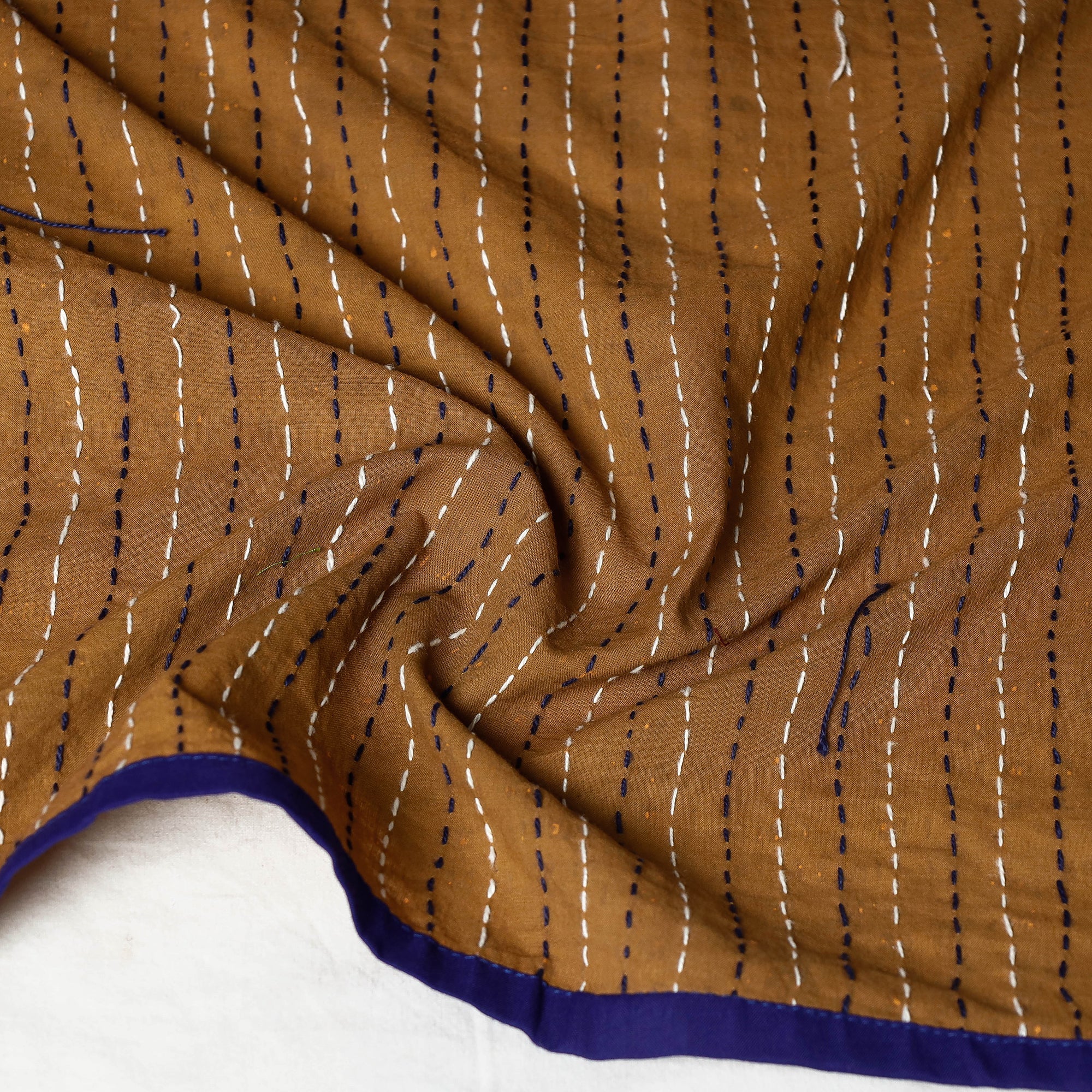 ARTISAN HAND BLOCK PRINTS Brown - Bagru Block Printed Tagai Work Cotton Stole - view 2