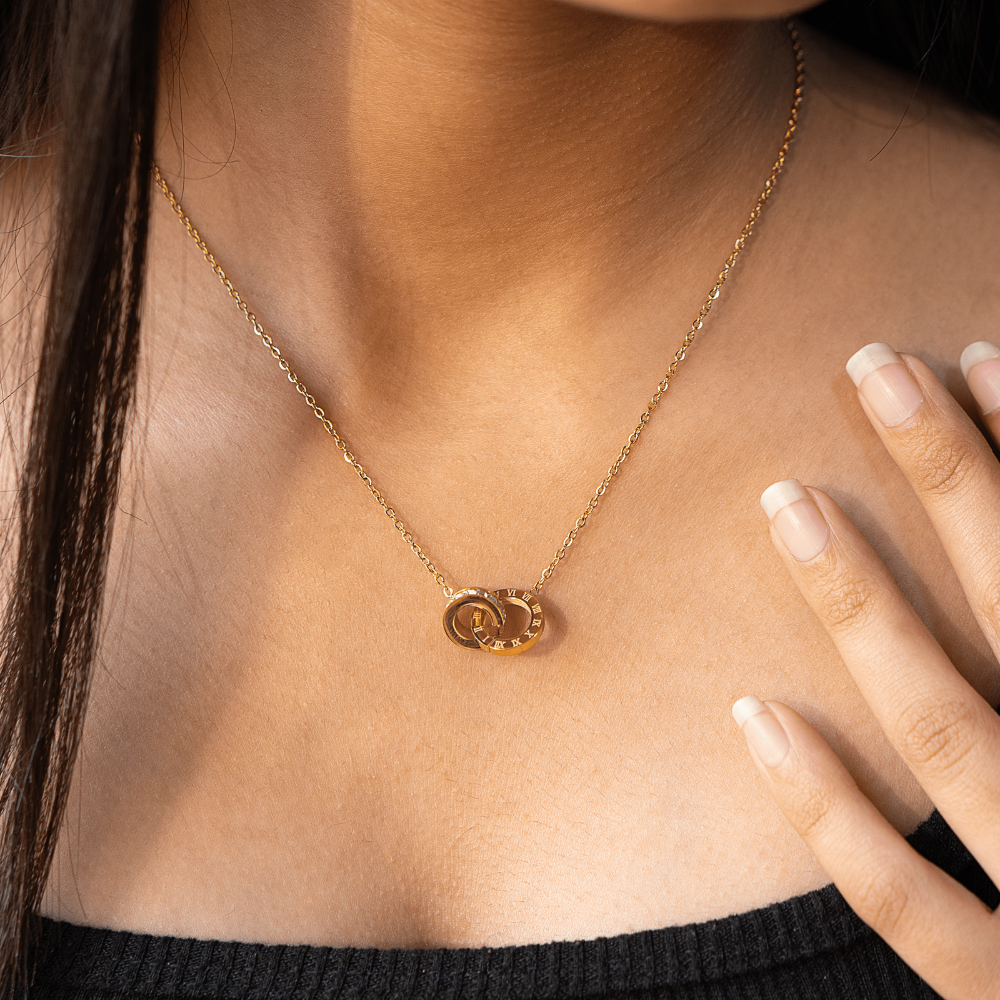 Branta Eternity Roman Numerals Circle Necklace