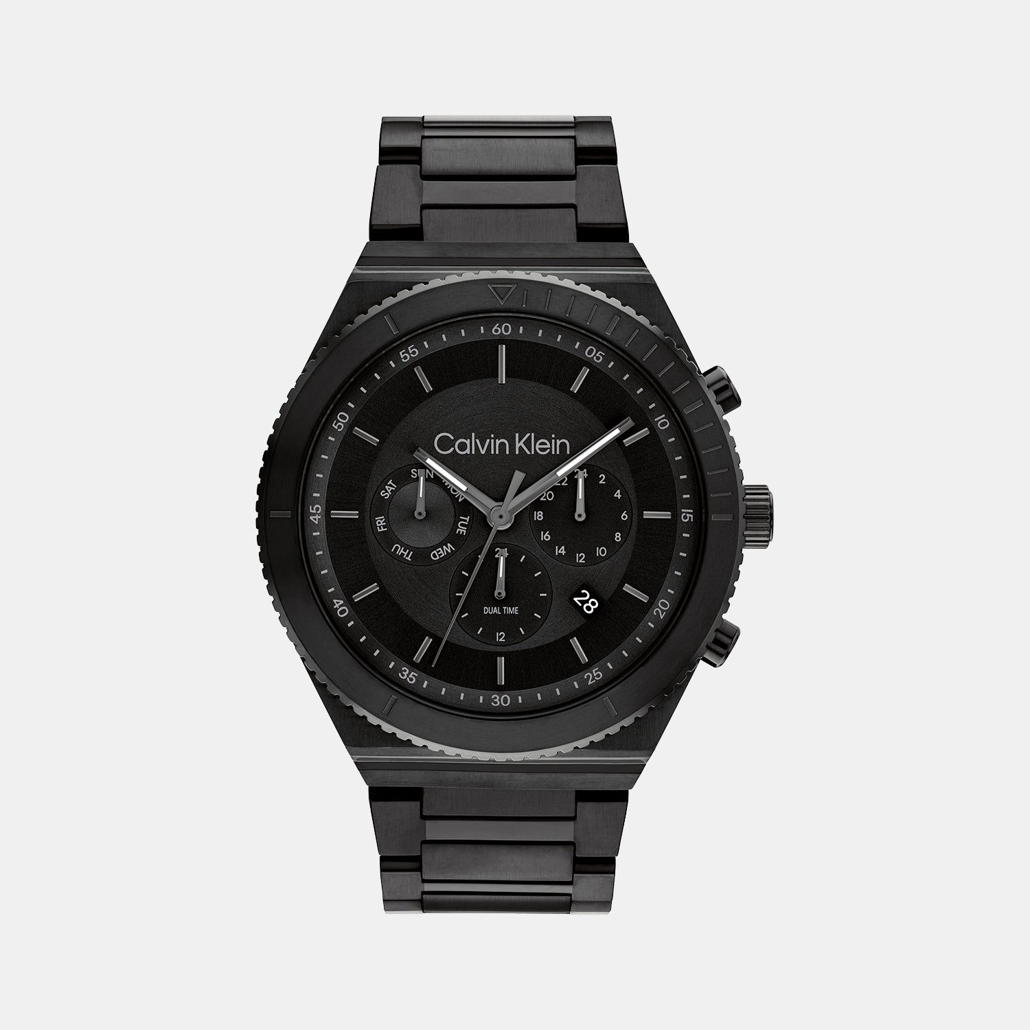 Calvin Klein Ck Fearless Men Quartz Black Dial Chronograph Stainless Steel Watch 25200303