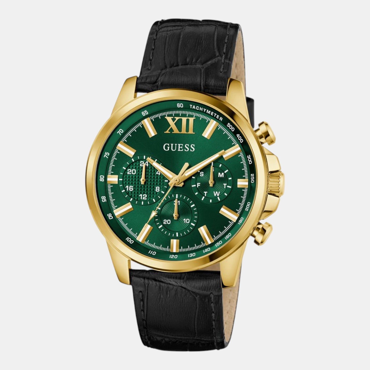 Guess Dress Men Quartz Green Dial Chronograph Leather Watch GW0901G4 - view 3
