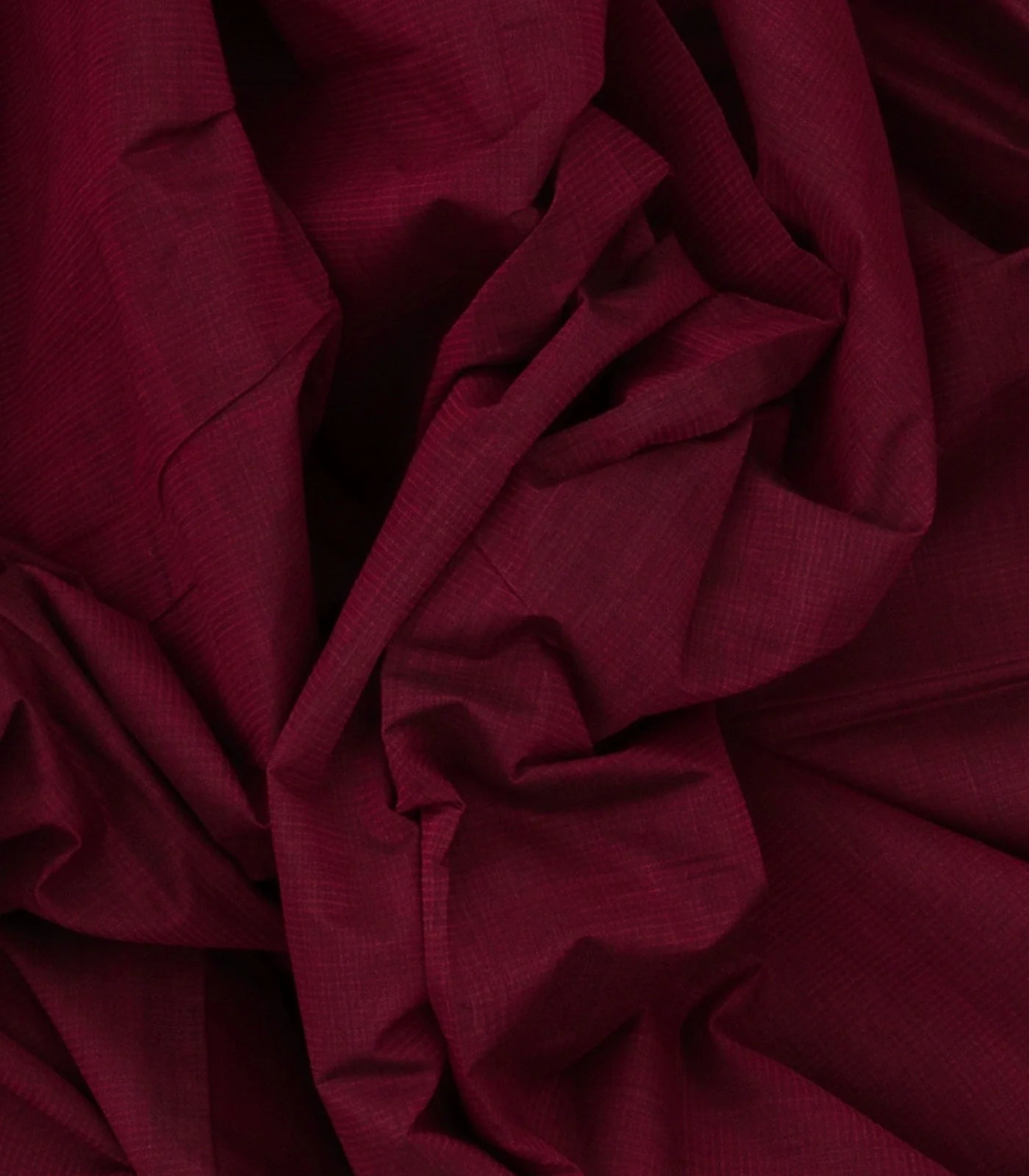 RmKV Burgundy Mangalagiri Cotton Saree With Contrast Zari Border - view 3