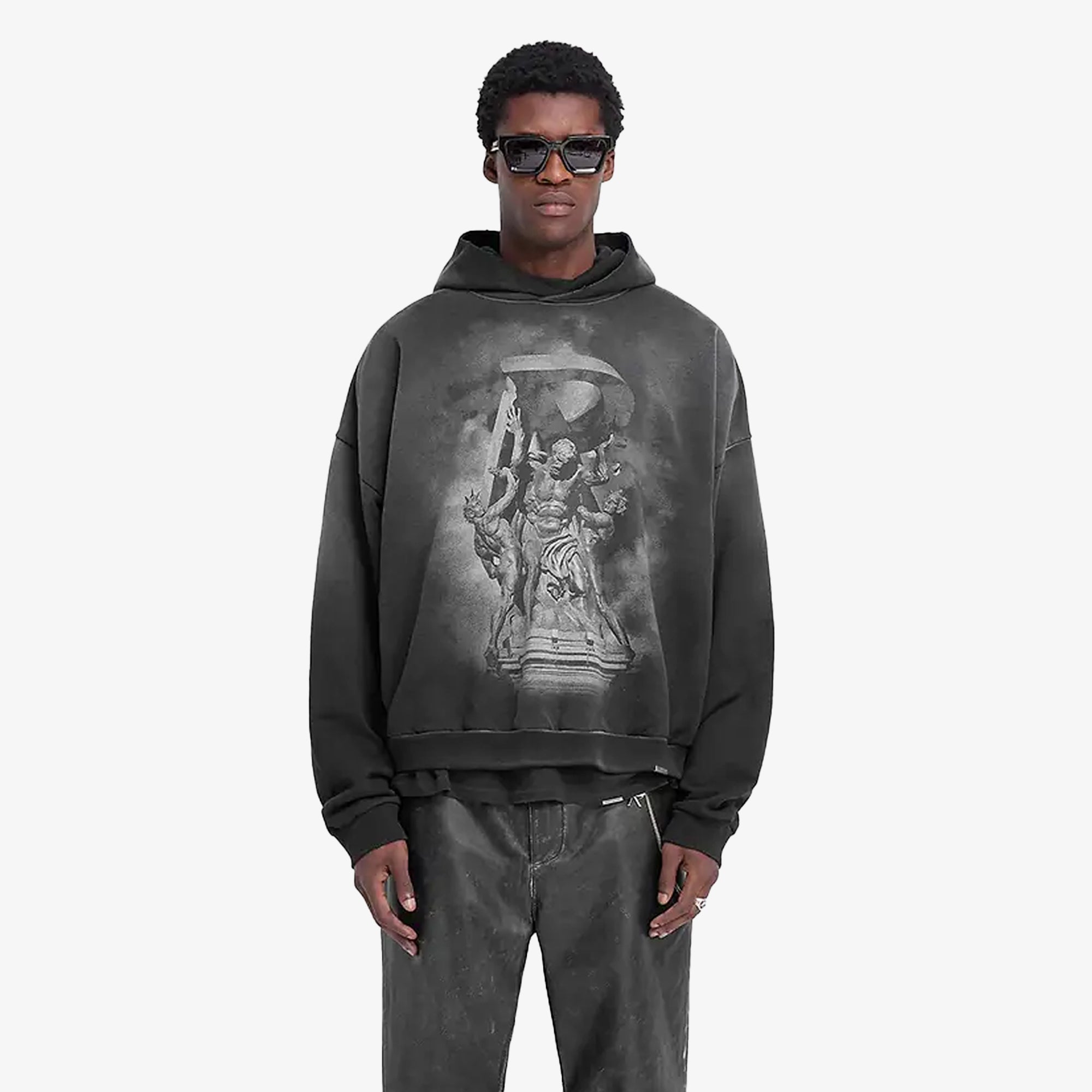 Represent | ATLAS HOODIE { STAINED BLACK