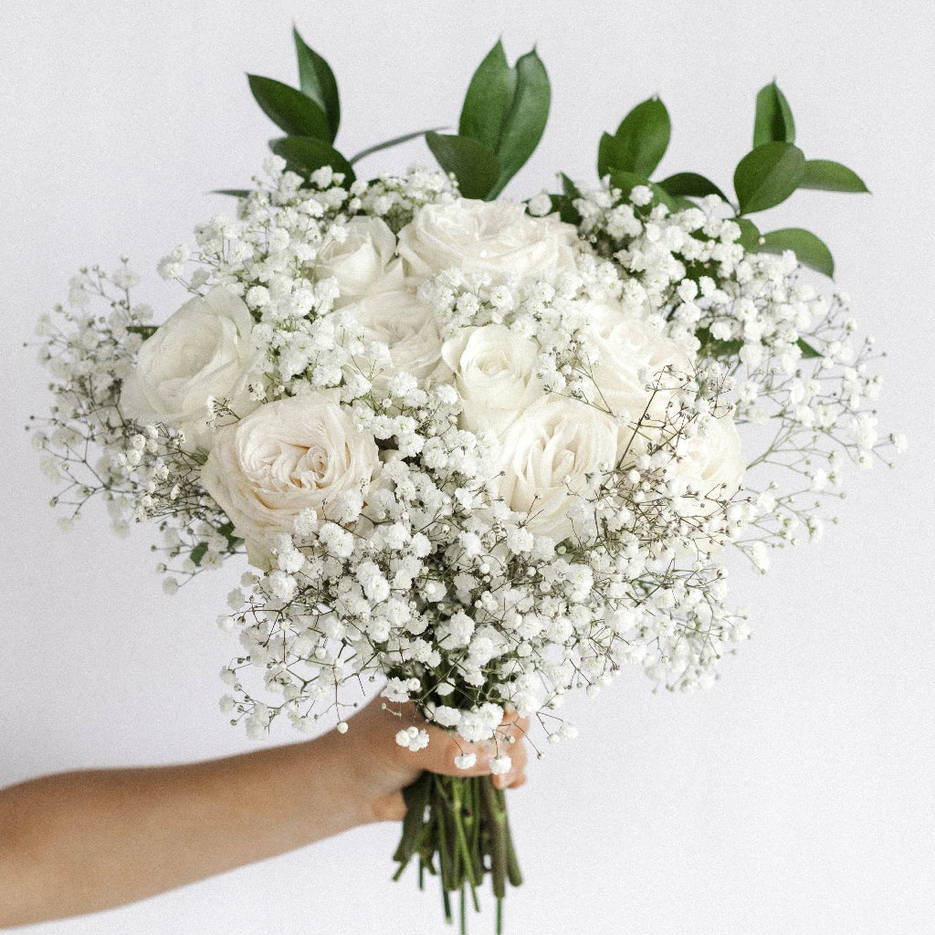 FiftyFlowers White Wedding Bells Flower Bouquet