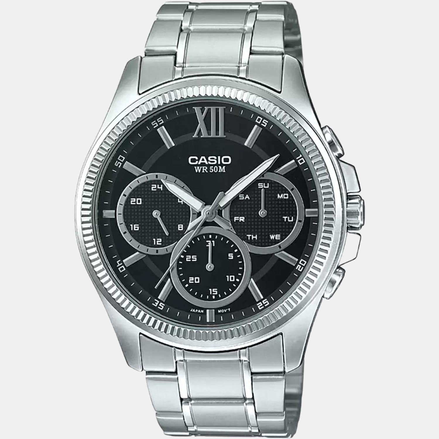 Casio Enticer Men Quartz Black Dial Chronograph Stainless Steel Watch A1772 - view 2