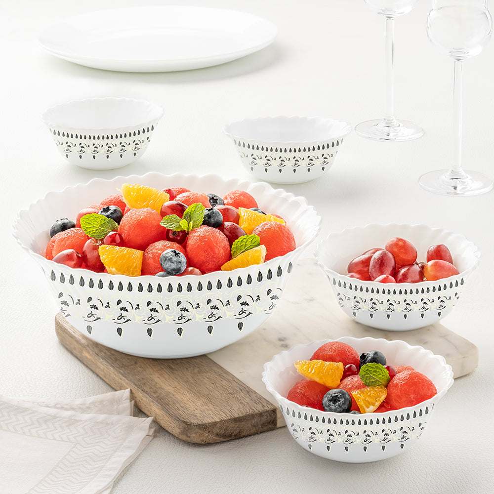 Larah by Borosil Opalware Ora Gold Pudding Set | Set of 7 Pcs - view 2