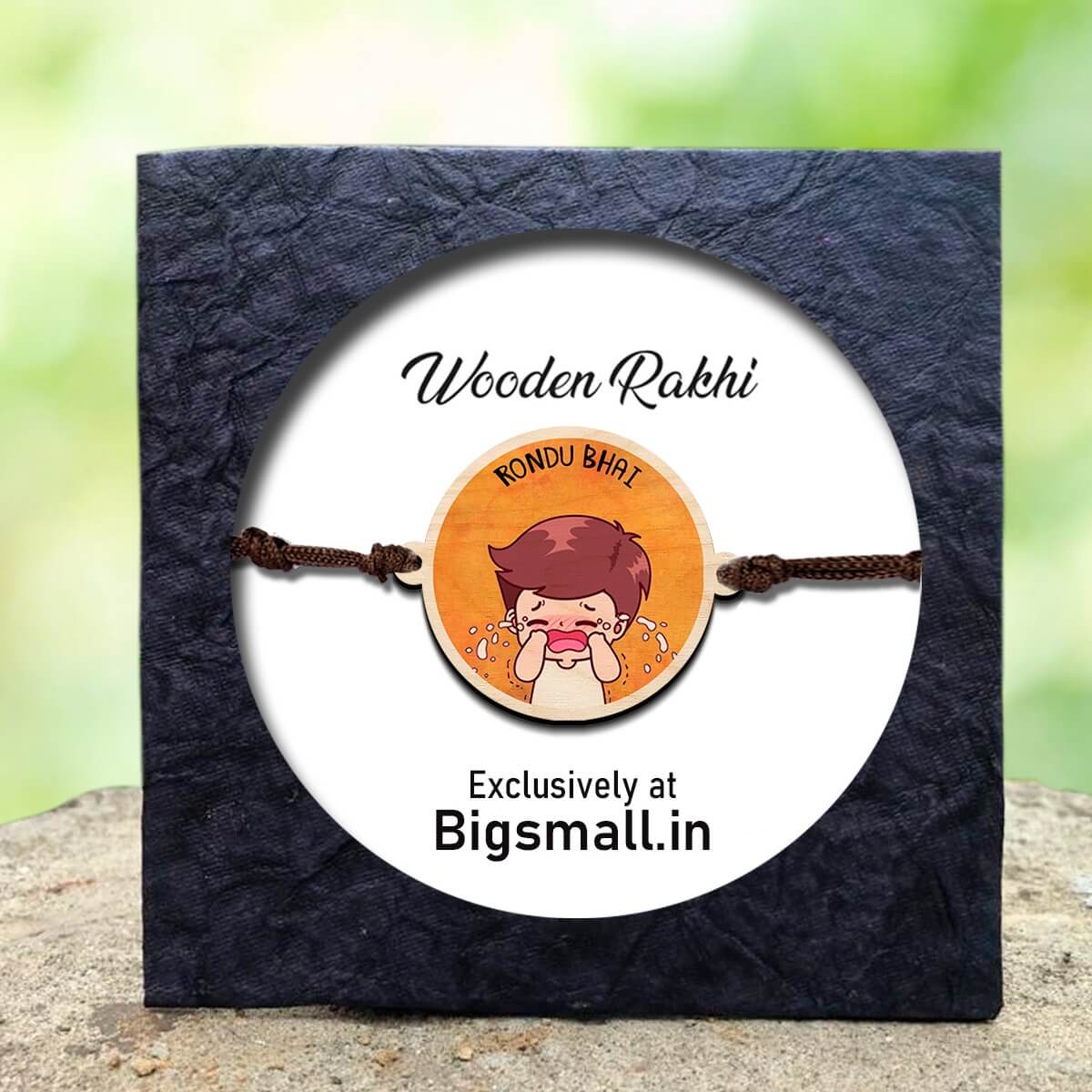 Bigsmall_cc Rondu Bhai Wooden Rakhi - view 3