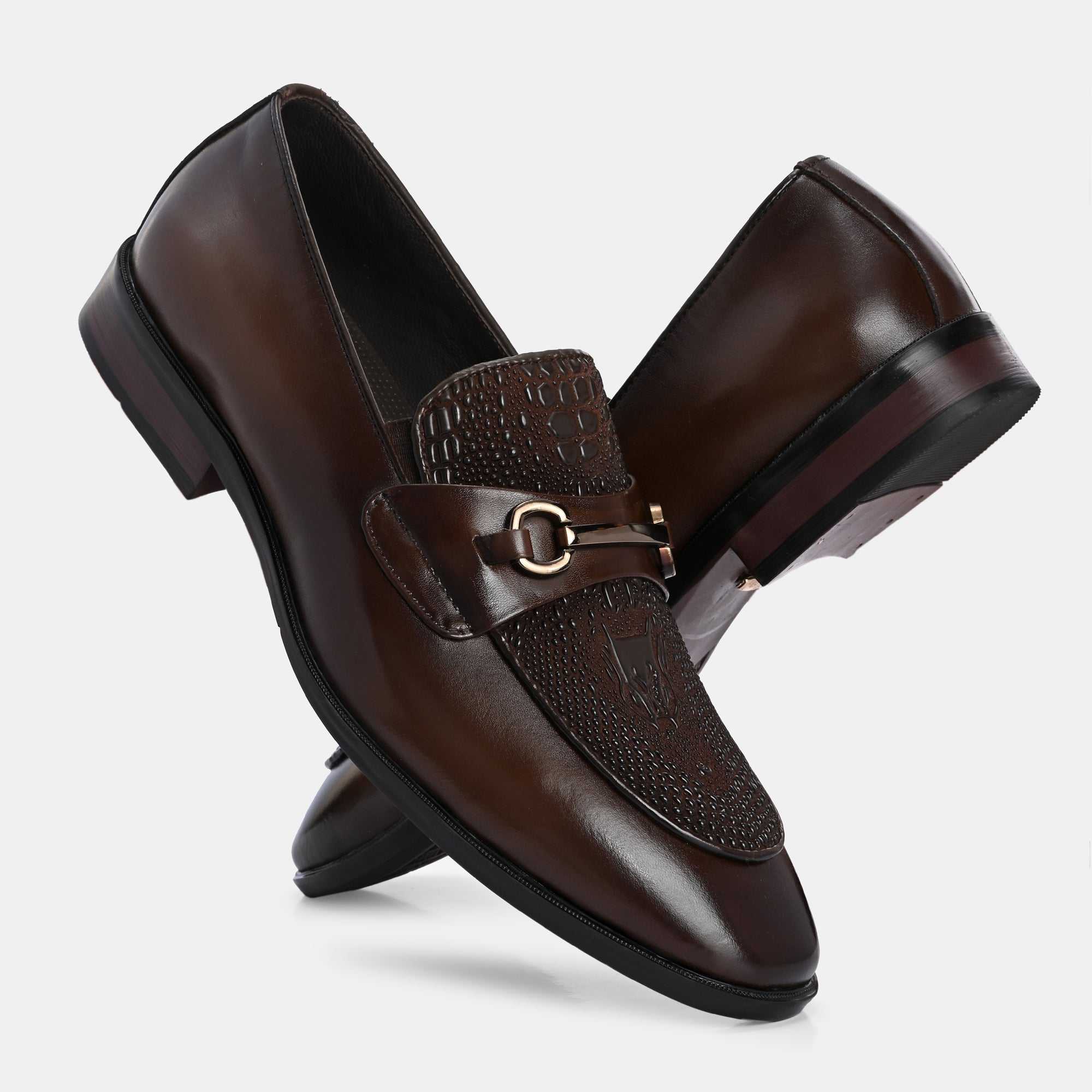 Hand Engraved Loafers by Lafattio – Brown