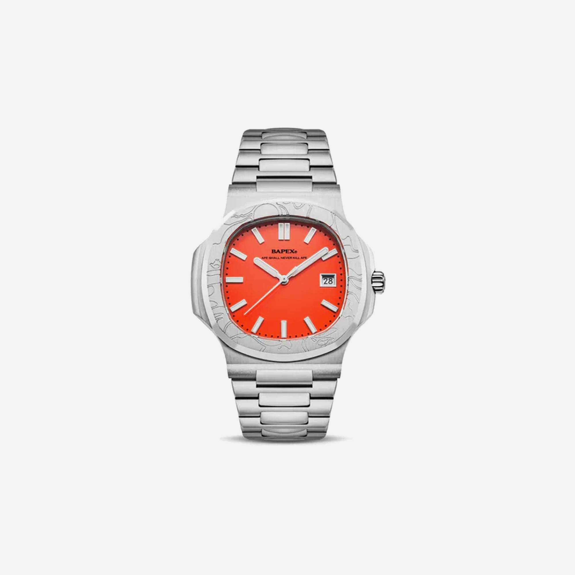 AAPE BY BATHING APE Bape Type 10 Bapex Watch Silver