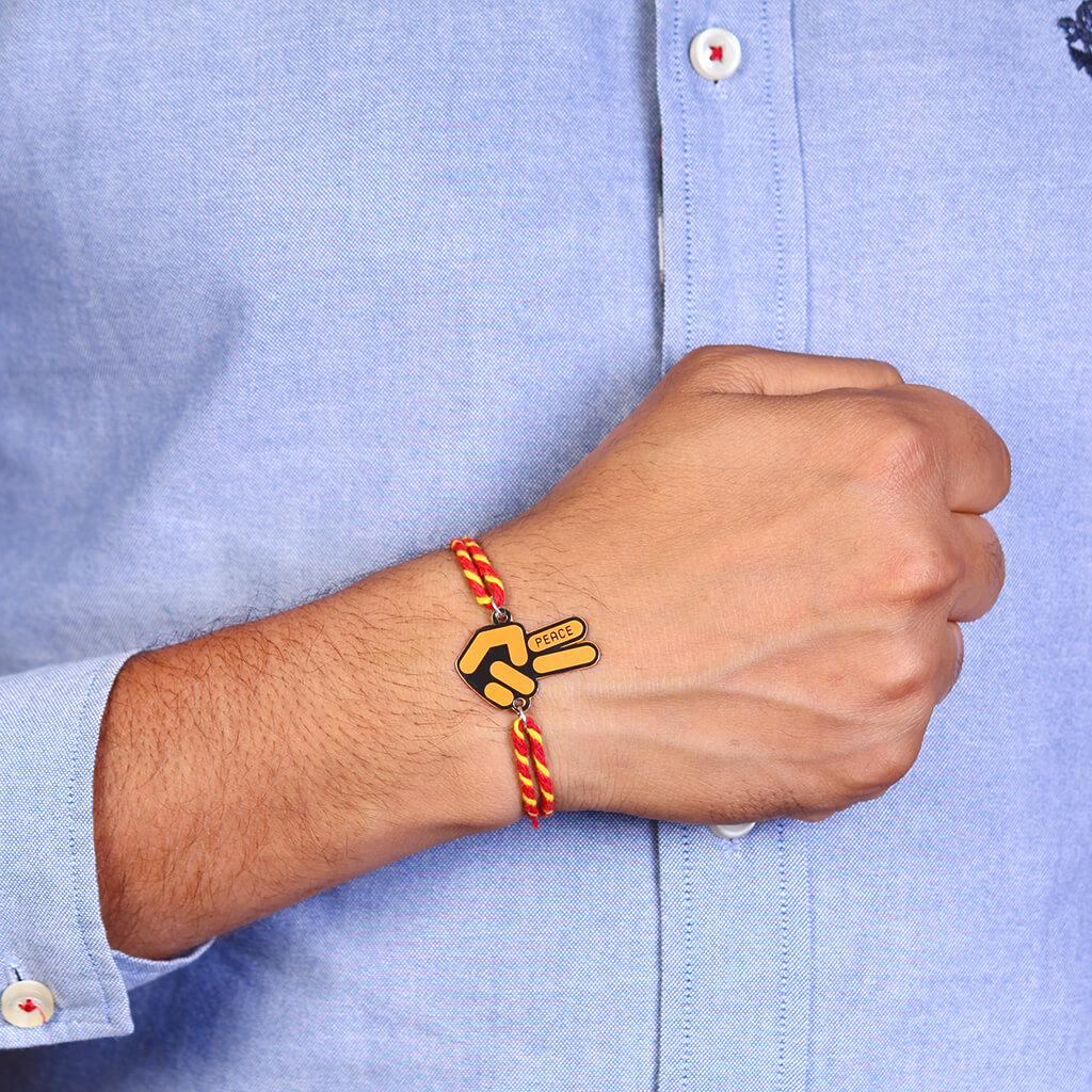 Bigsmall_piu Peace Metallic Fancy Rakhi - view 2