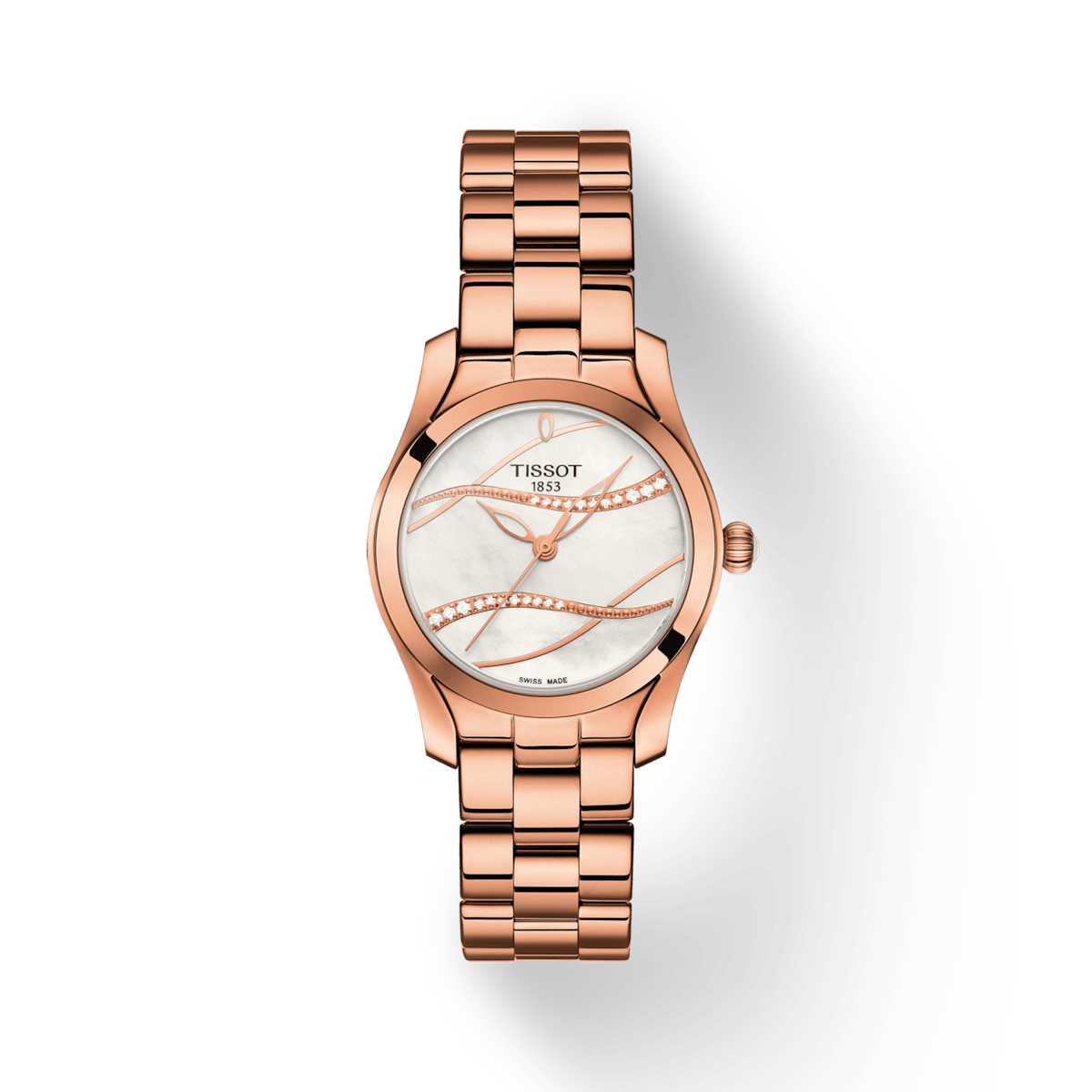 Tissot T-Lady White Mother-Of-Pearl Dial Women 30mm - view 3