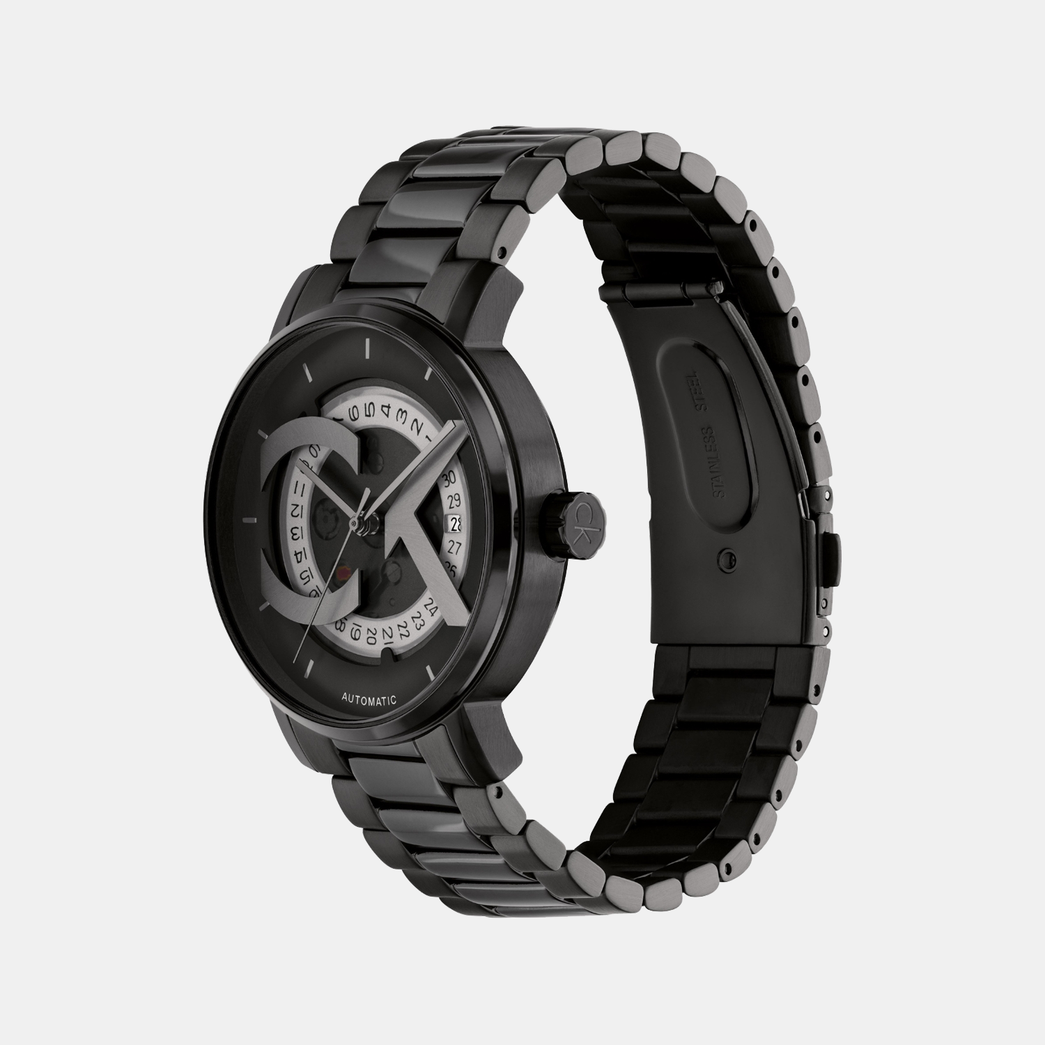 Calvin Klein Ck Iconic Unisex Automatic Black Dial Analog Stainless Steel Watch 25300017 - view 2