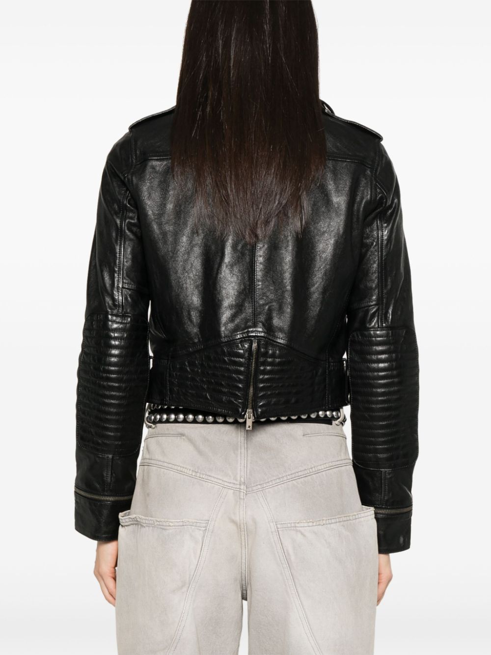 Golden Goose leather jacket with shiny effect - view 4