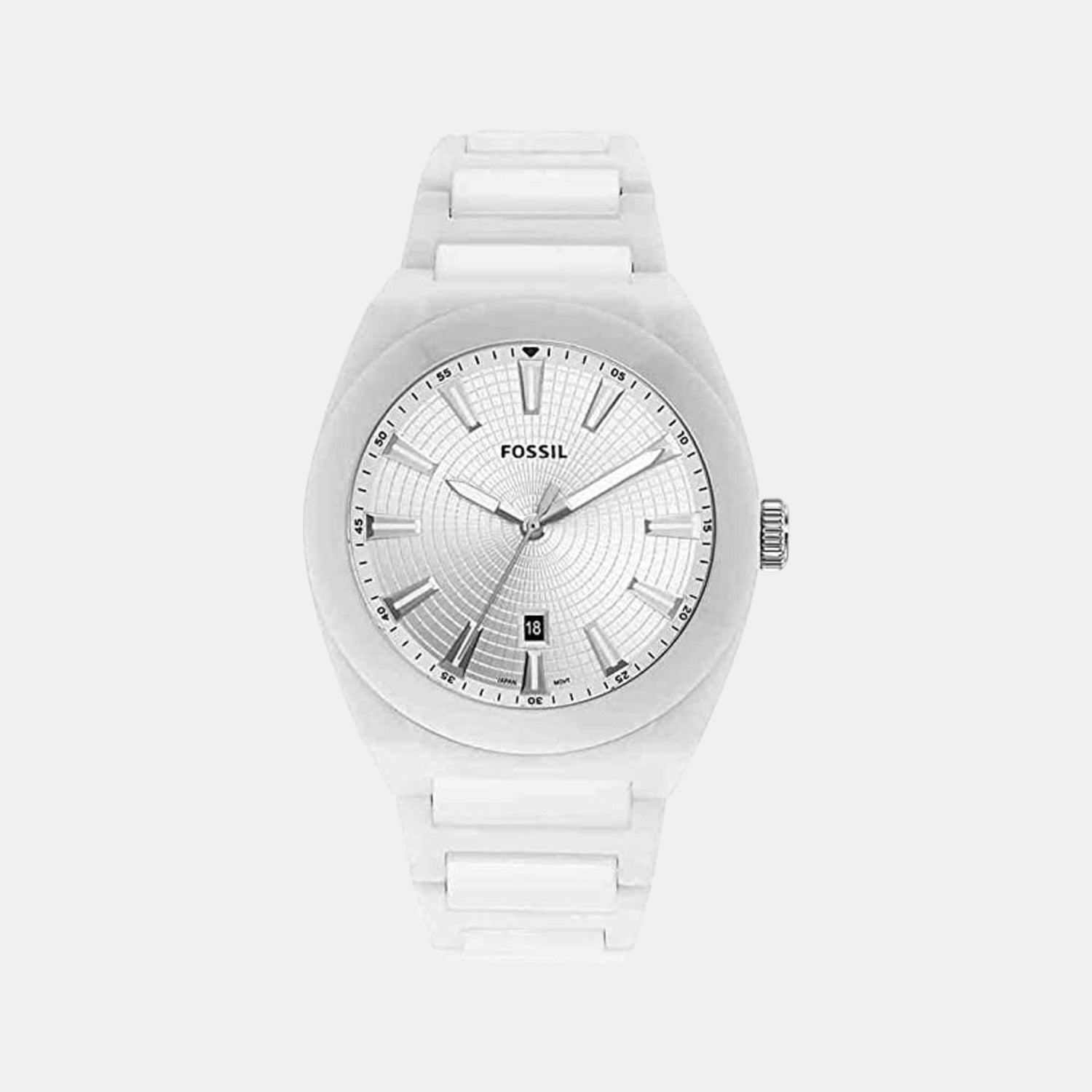 Fossil Everett Men Quartz Silver Dial Chronograph Stainless Steel Watch CE5026