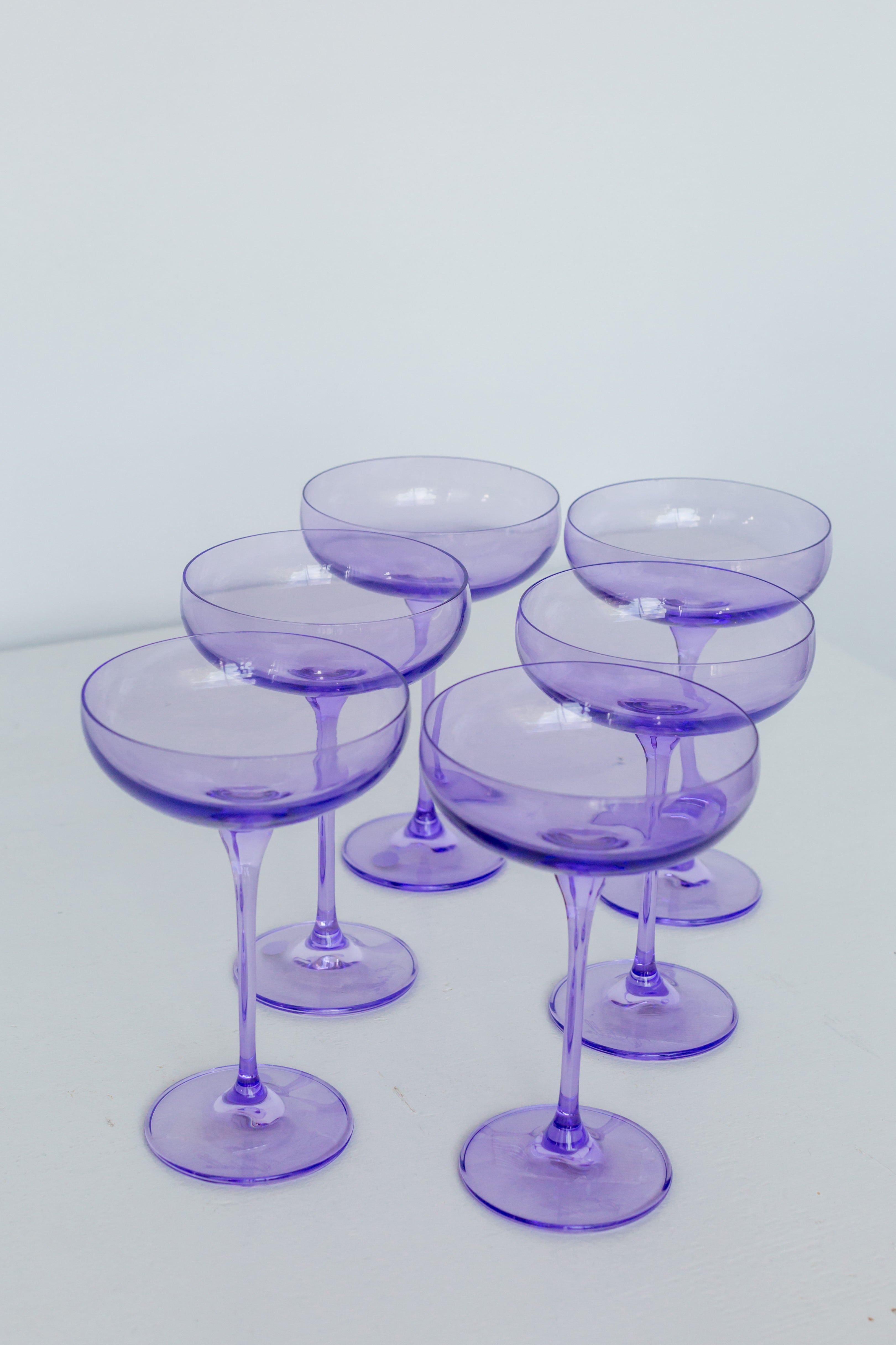 Estelle Colored Glass Estelle Colored Champagne Coupe Stemware - Set of 6 {Lavender}