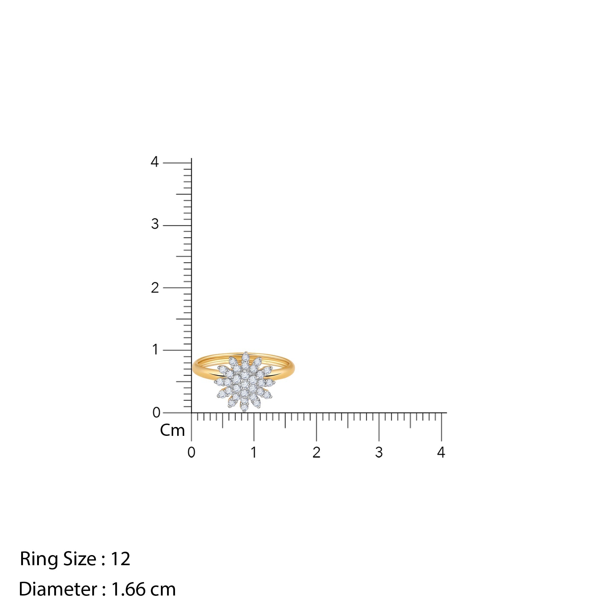 GIVA Jewellery Gold Sunflower Radiance Diamond Ring - view 4