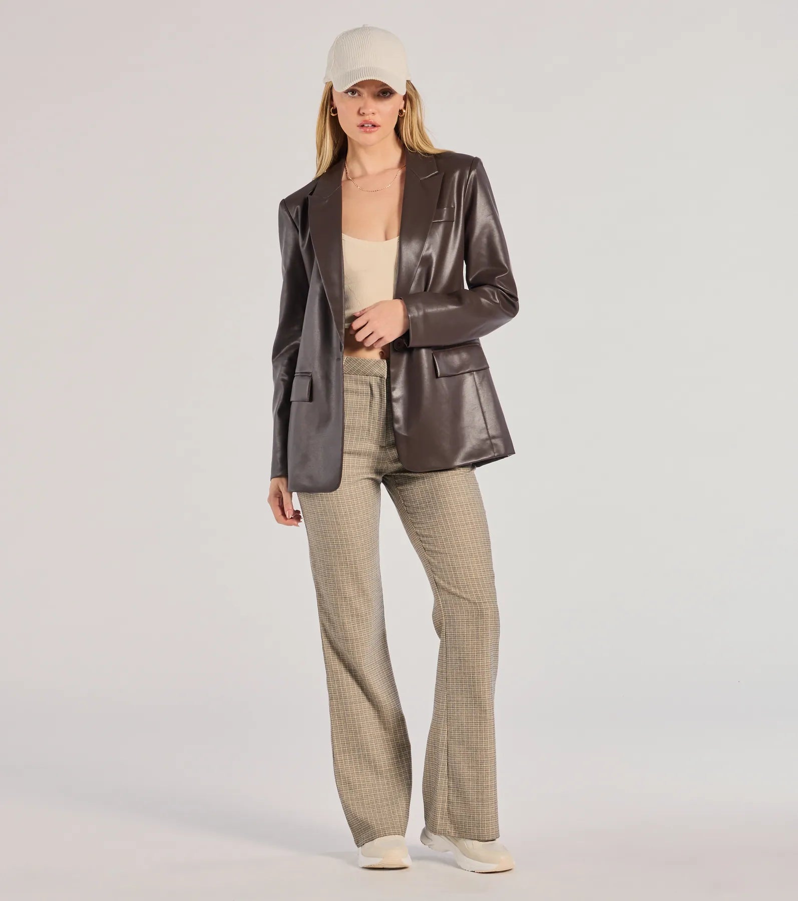 Windsor Checkered And Chic High-Waist Plaid Pants