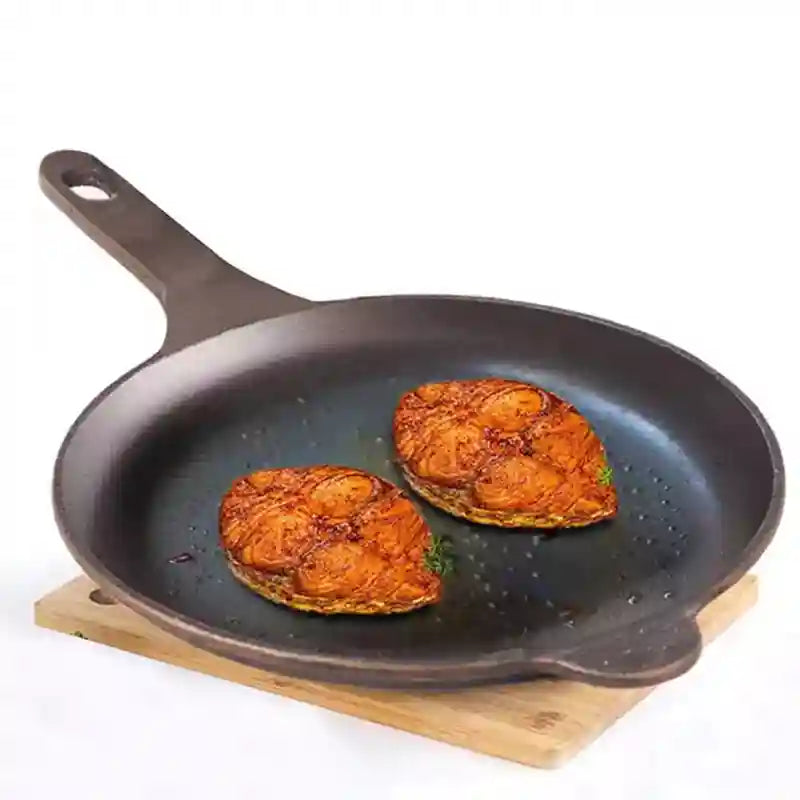 The Indus Valley Super Smooth Cast Iron Shallow Fry Pan,Pre-seasoned, Nonstick, 100% Pure, Toxin-free, Induction, 25.4cm, 1.8kg