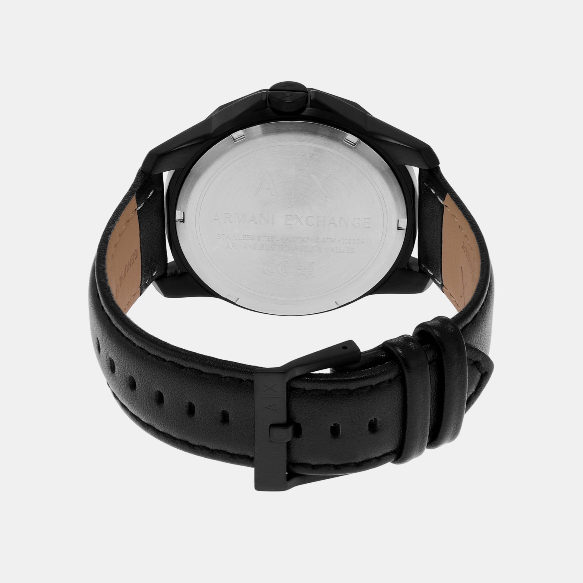 Armani Exchange Banks Men Quartz Black Dial Analog Leather Watch AX7147SET - view 2