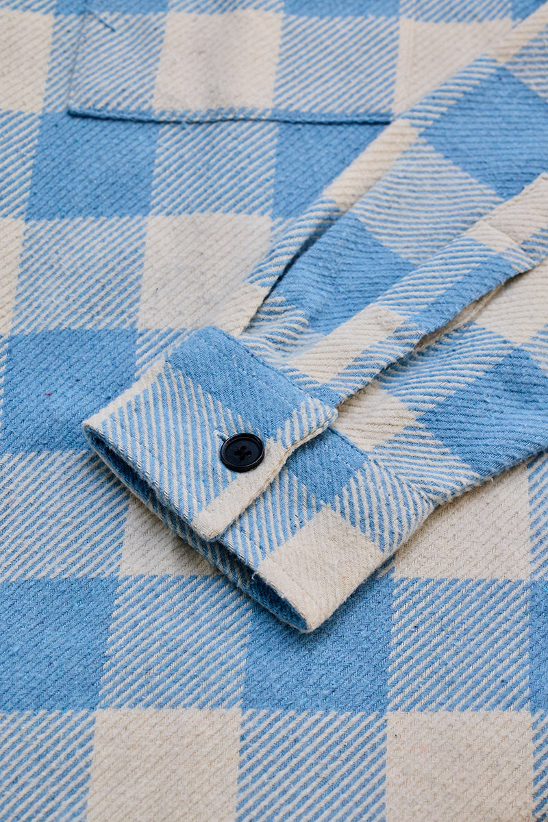 SNITCH Blue Flannel Checks Overshirt - view 7