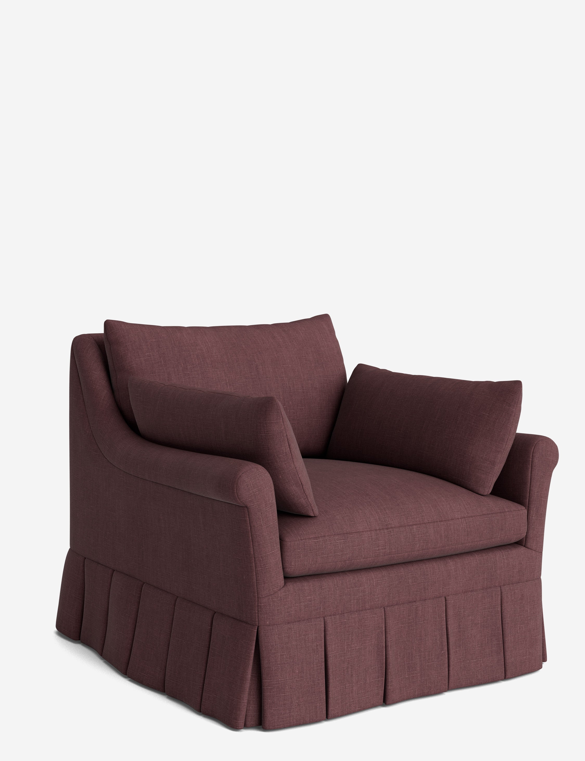 Lulu and Georgia Portola Rolled Arm Luxe Depth Pleated Chair - view 161