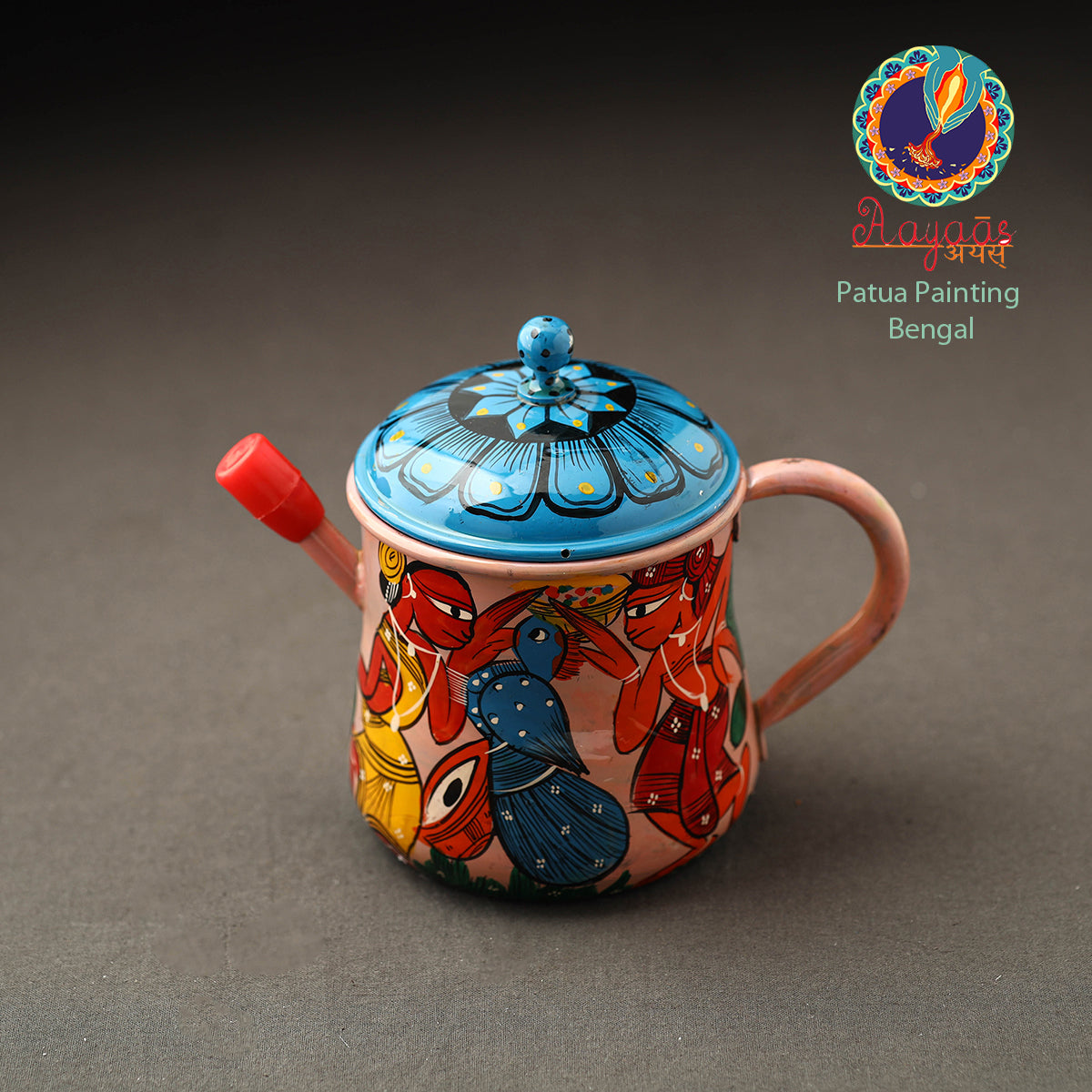 AAYAAS Bengal Patua Handpainted Stainless Steel Oil Dispenser 48